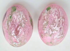 Couture Antike Chanel Late 1920er Jahre Frankreich Rousselet Lampwork Glas-Ohrringe mit Blumenmuster