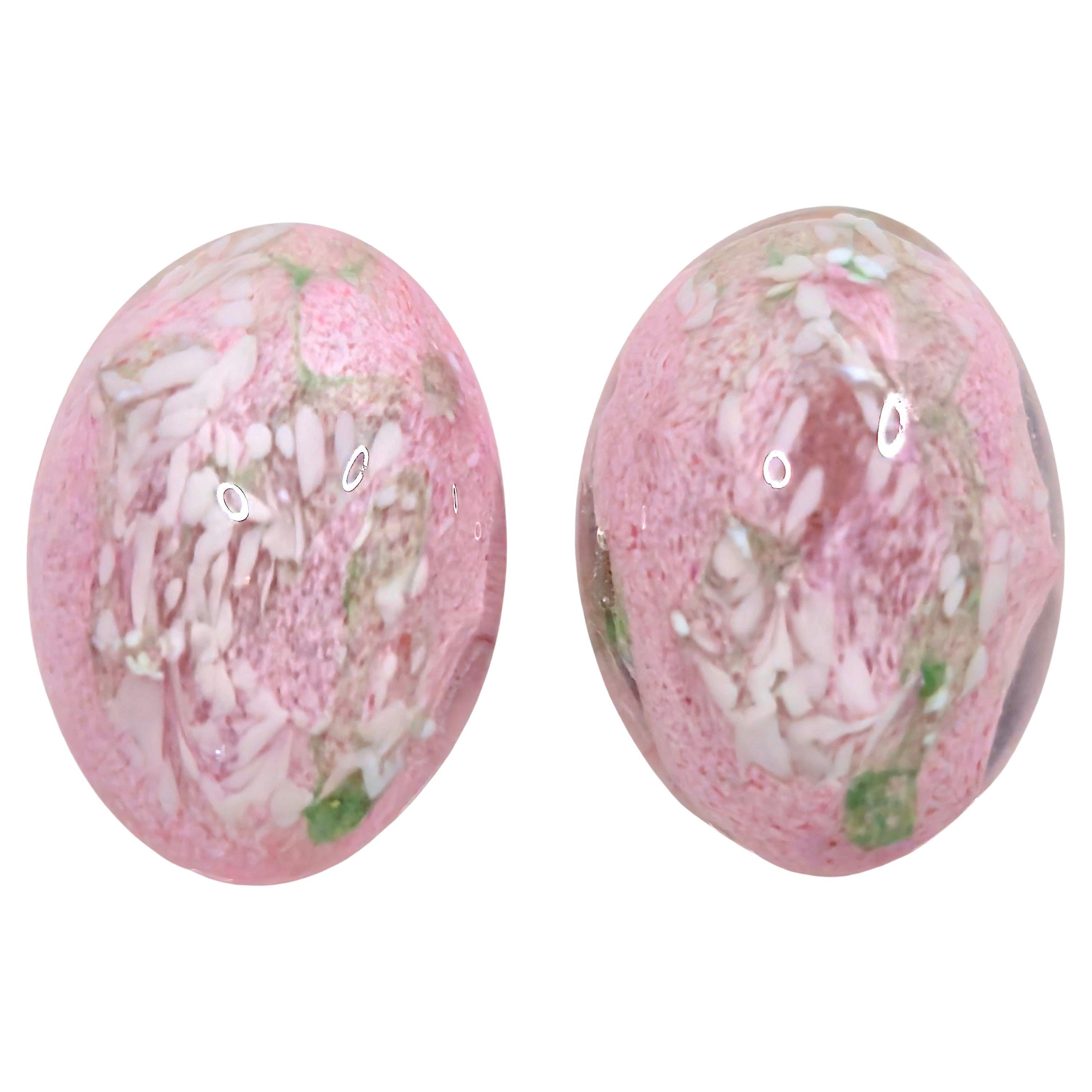 Couture Antique Chanel Late1920s France Rousselet Lampwork Glass Floral Earrings For Sale 4
