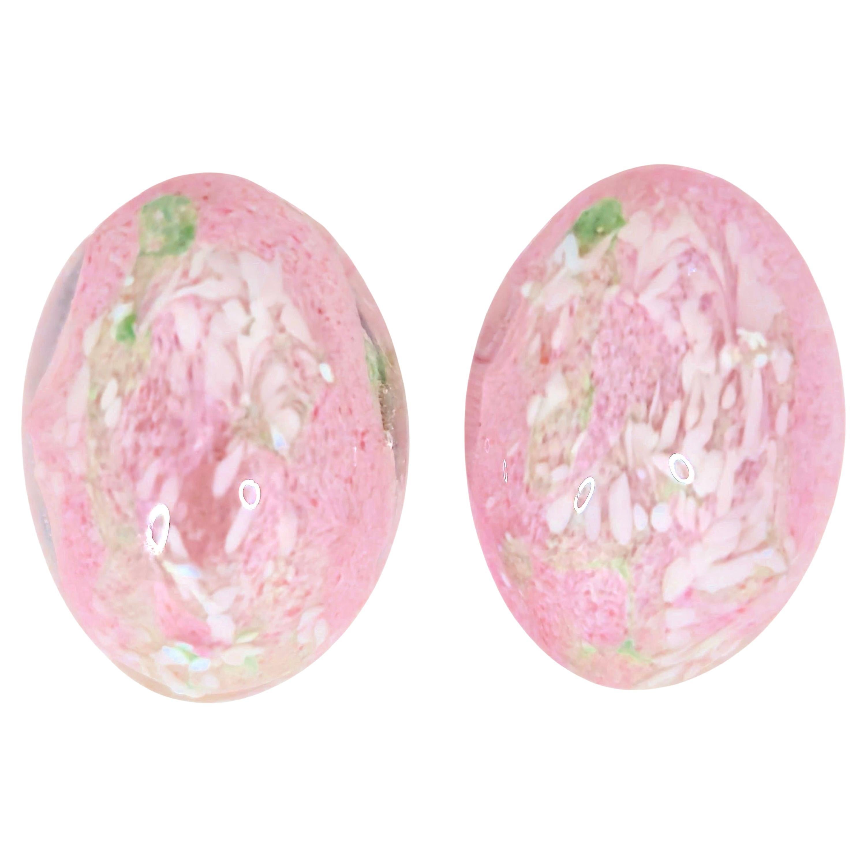 Couture Antique Chanel Late1920s France Rousselet Lampwork Glass Floral Earrings For Sale