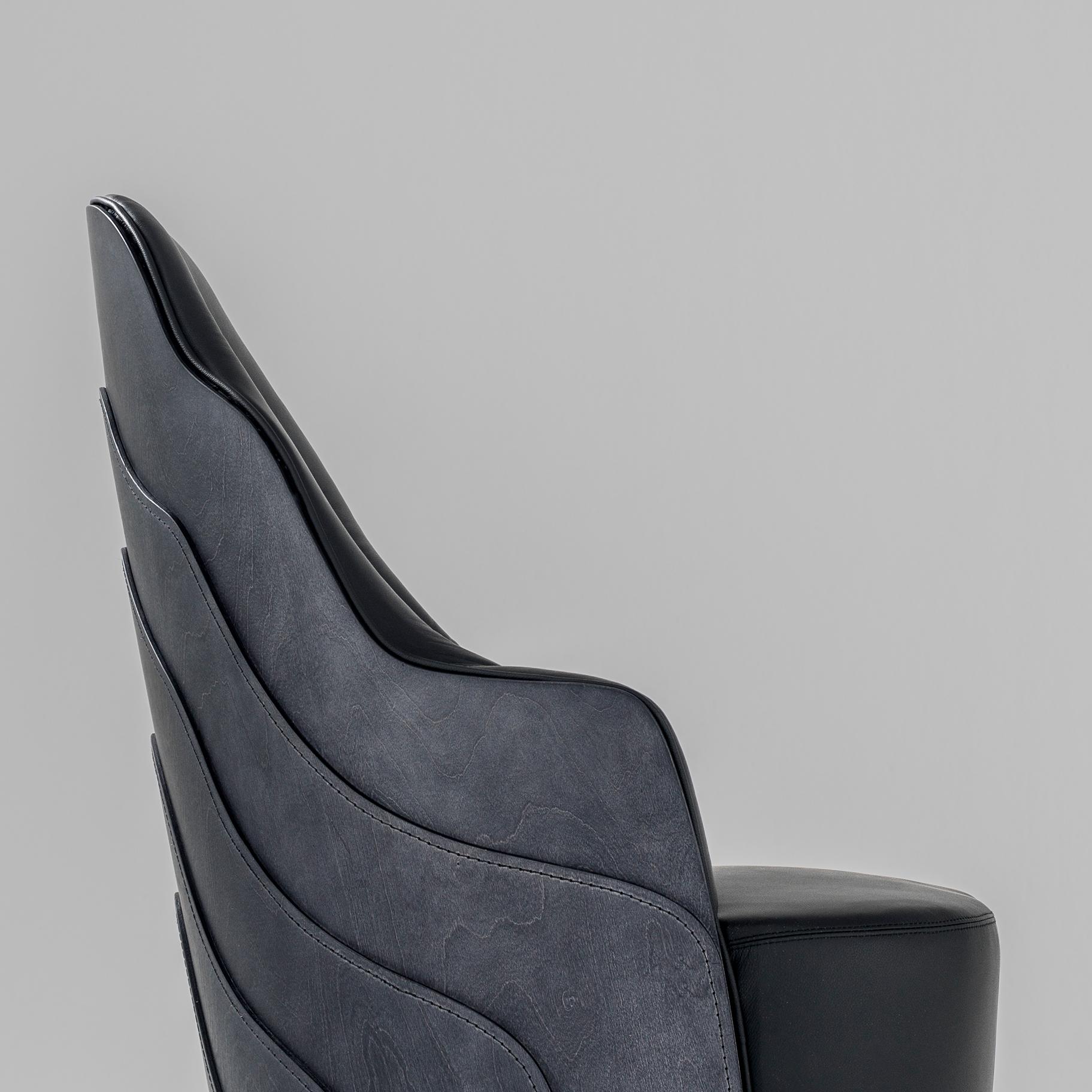 Couture-Sessel von Färg & Blanche in Schwarz und Grau für BD Barcelona im Angebot 1