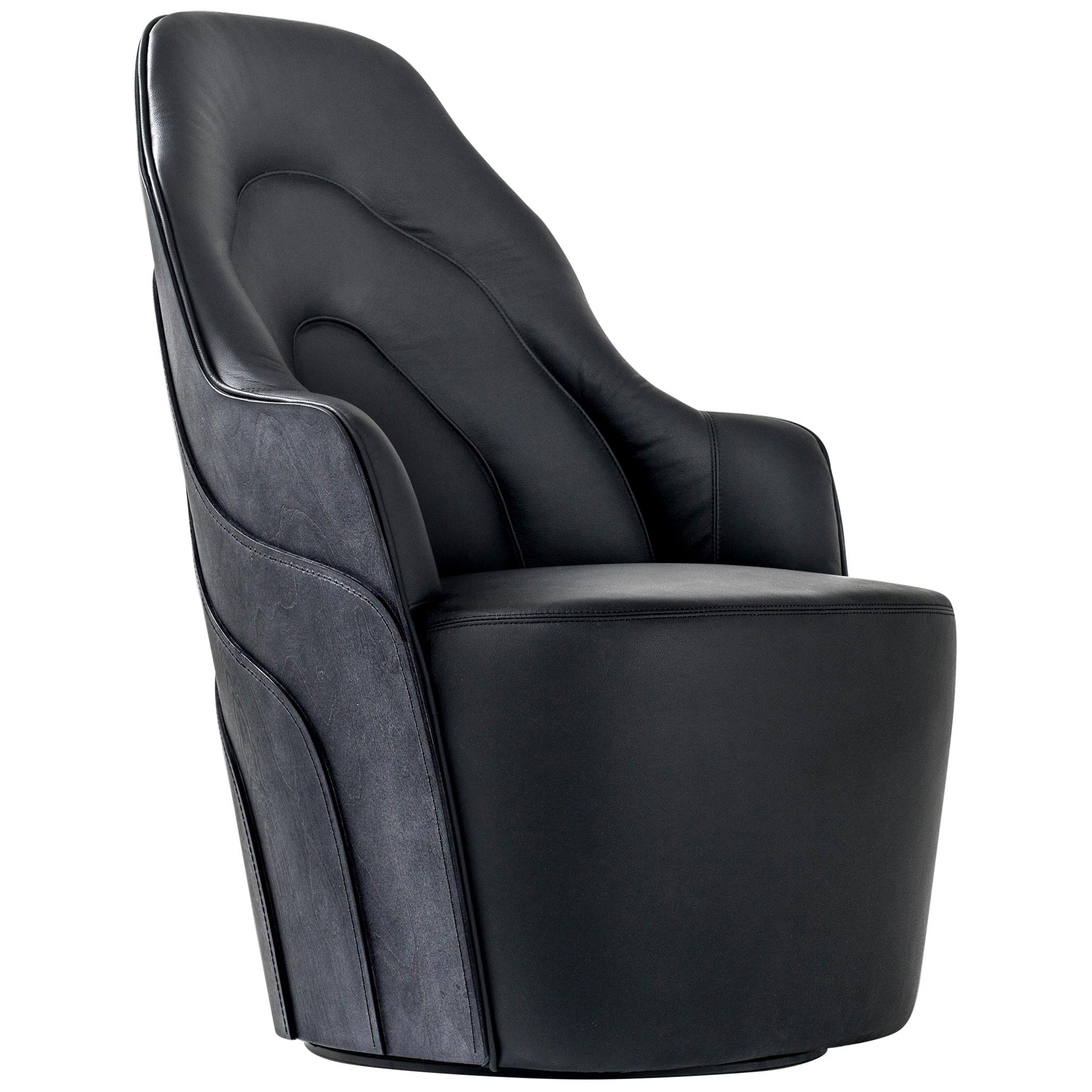 Couture Armchair by Färg & Blanche in Black and Grey for BD Barcelona For Sale