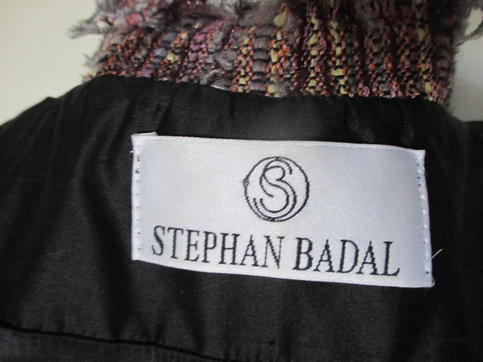 Couture Badal Black Silk Fringe Coat For Sale 6