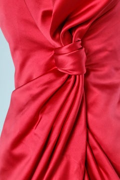 Couture Bustier Pink satin draped cocktail dress Lecoanet Hemant