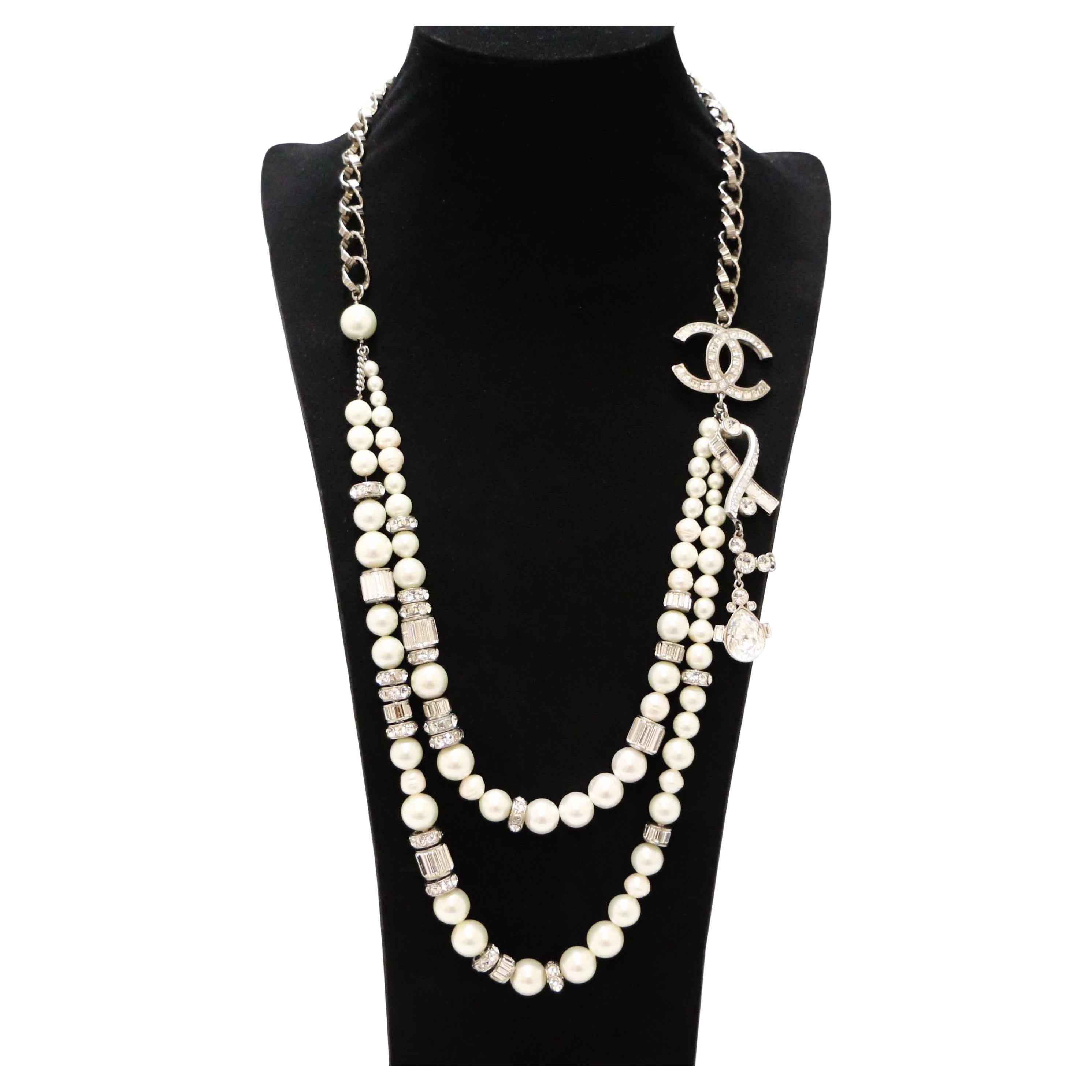 Couture CHANEL Double-Strand Necklace For Sale
