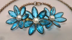 Couture Chanel Gripoix 1930 VersatoVetroAcquaFiorePendenti Parure BizantinaChain