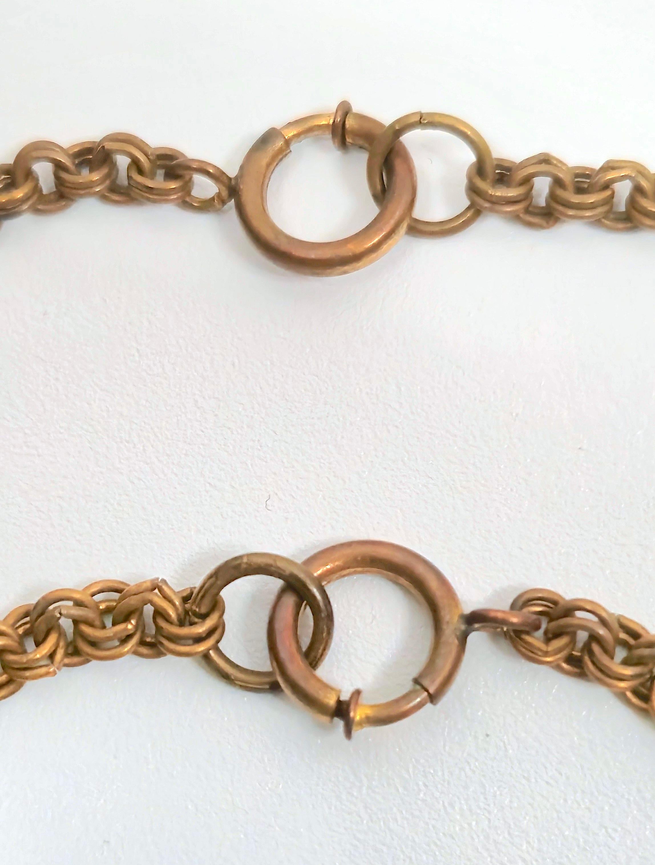 Couture Chanel Gripoix 1930 VertidoGlassAquaFlowerPendants ByzantineChain Parure en venta 2