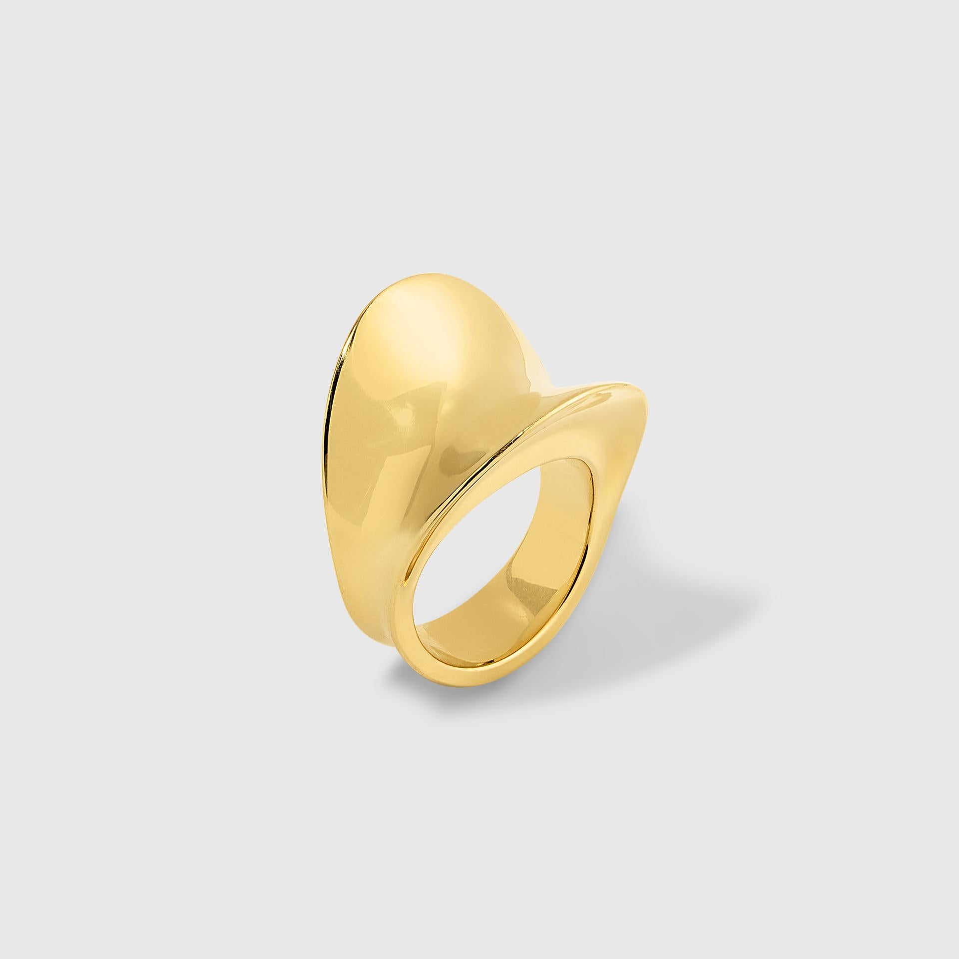 Contemporary Couture Cocktail Ring, Solid 18K Gold 