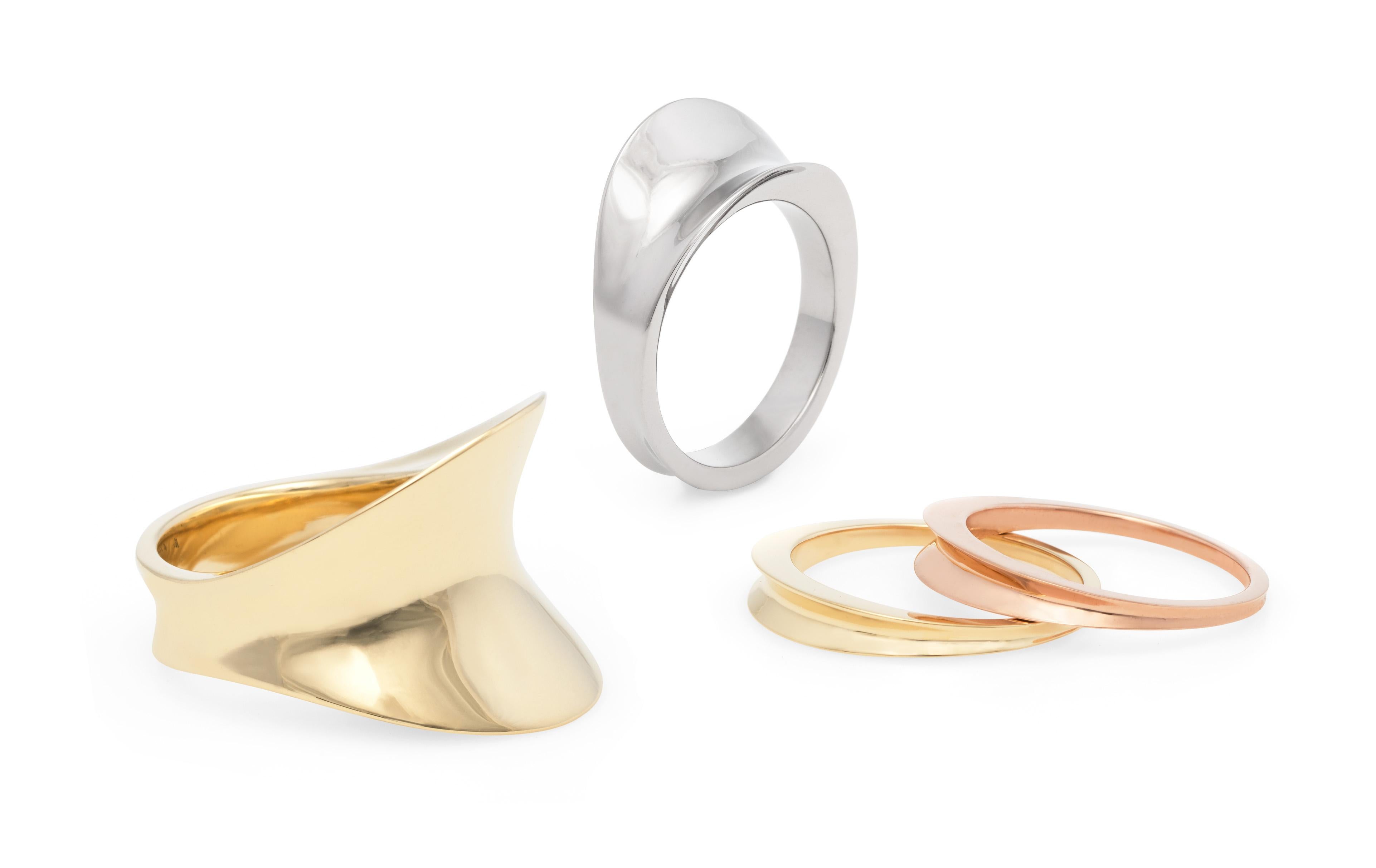 Couture-Cocktailring, massives 18 Karat Gold „Vega““-Ring von Ashley Childs, hergestellt in LA im Angebot 7