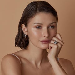 Couture Contemporary Sculptural Earrings, Platinum & 0.08 ct White Pavé Diamonds