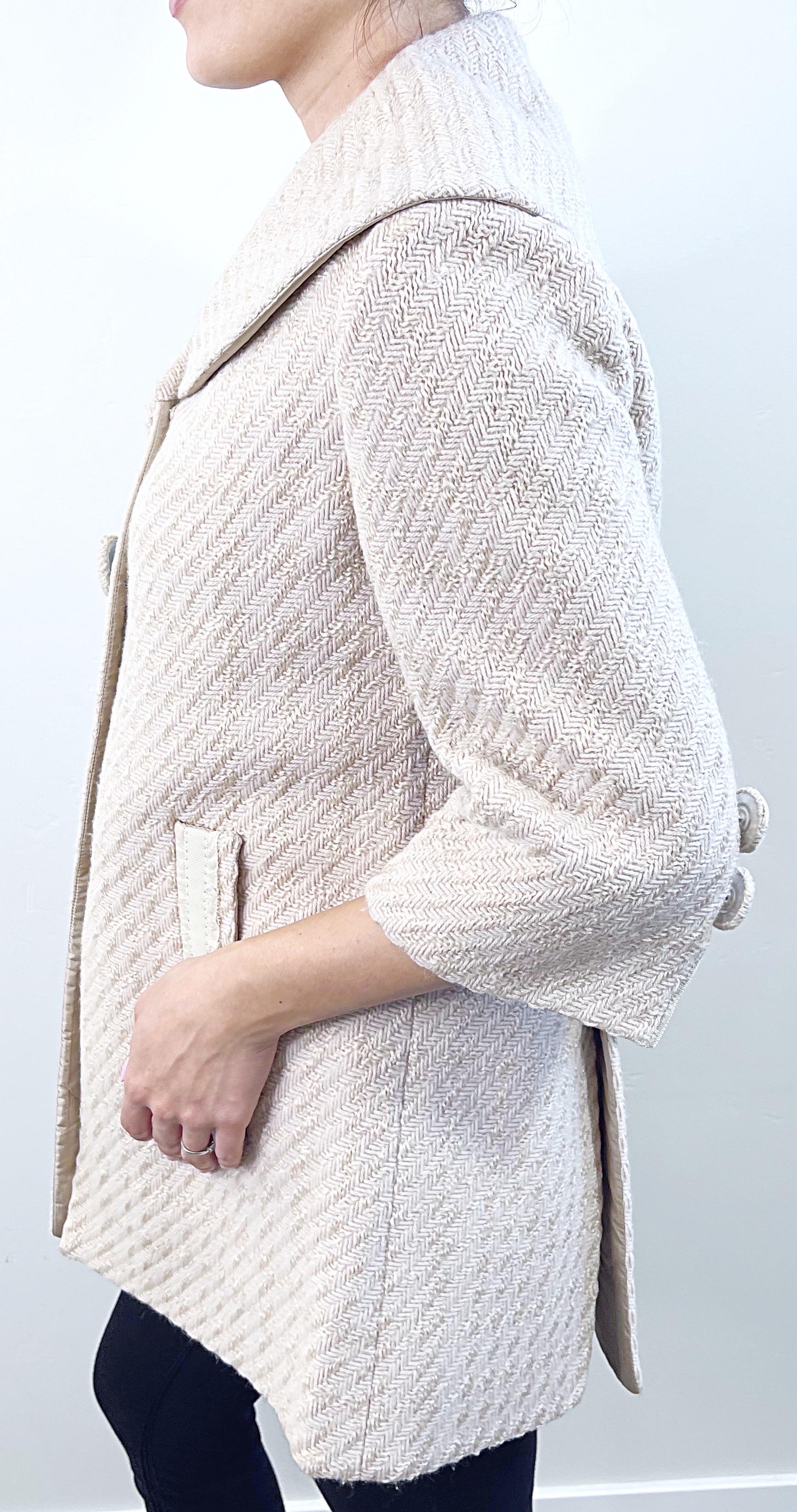 Couture Couture Los Angeles 2000s Ivory 3/4 Sleeves Vintage 2000s Jacket Coat For Sale 6