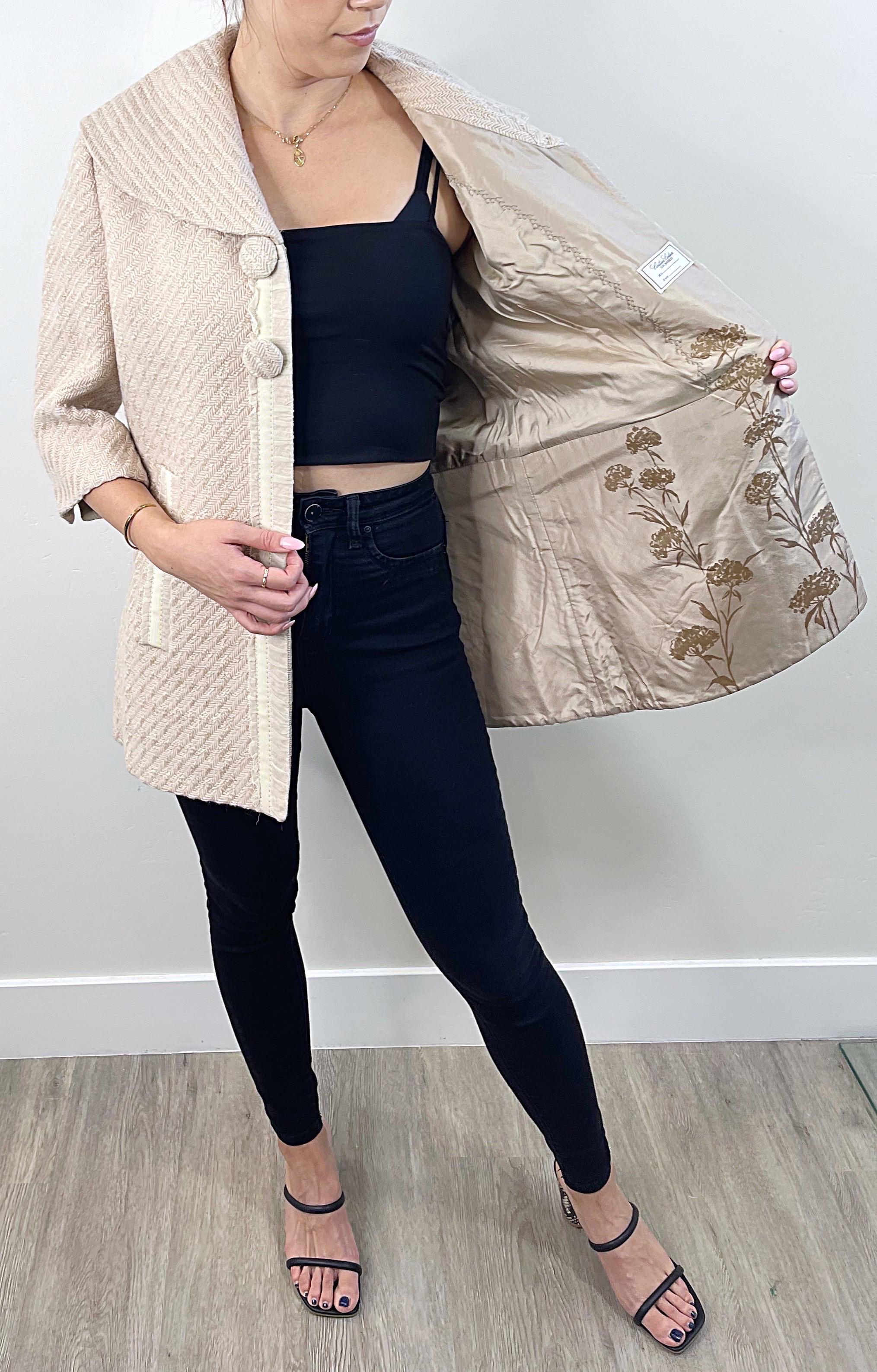 Couture Couture Los Angeles 2000s Ivory 3/4 Sleeves Vintage 2000s Jacket Coat For Sale 10
