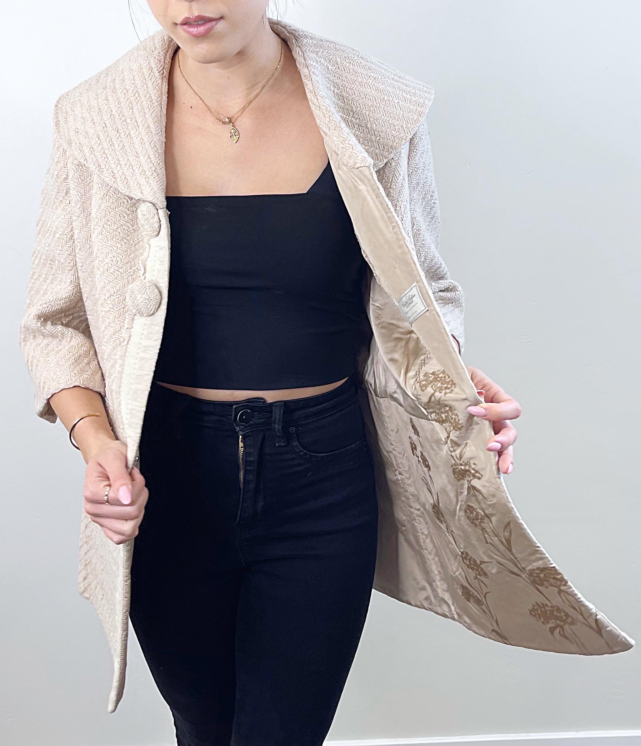Couture Couture Los Angeles 2000s Ivory 3/4 Sleeves Vintage 2000s Jacket Coat For Sale 4