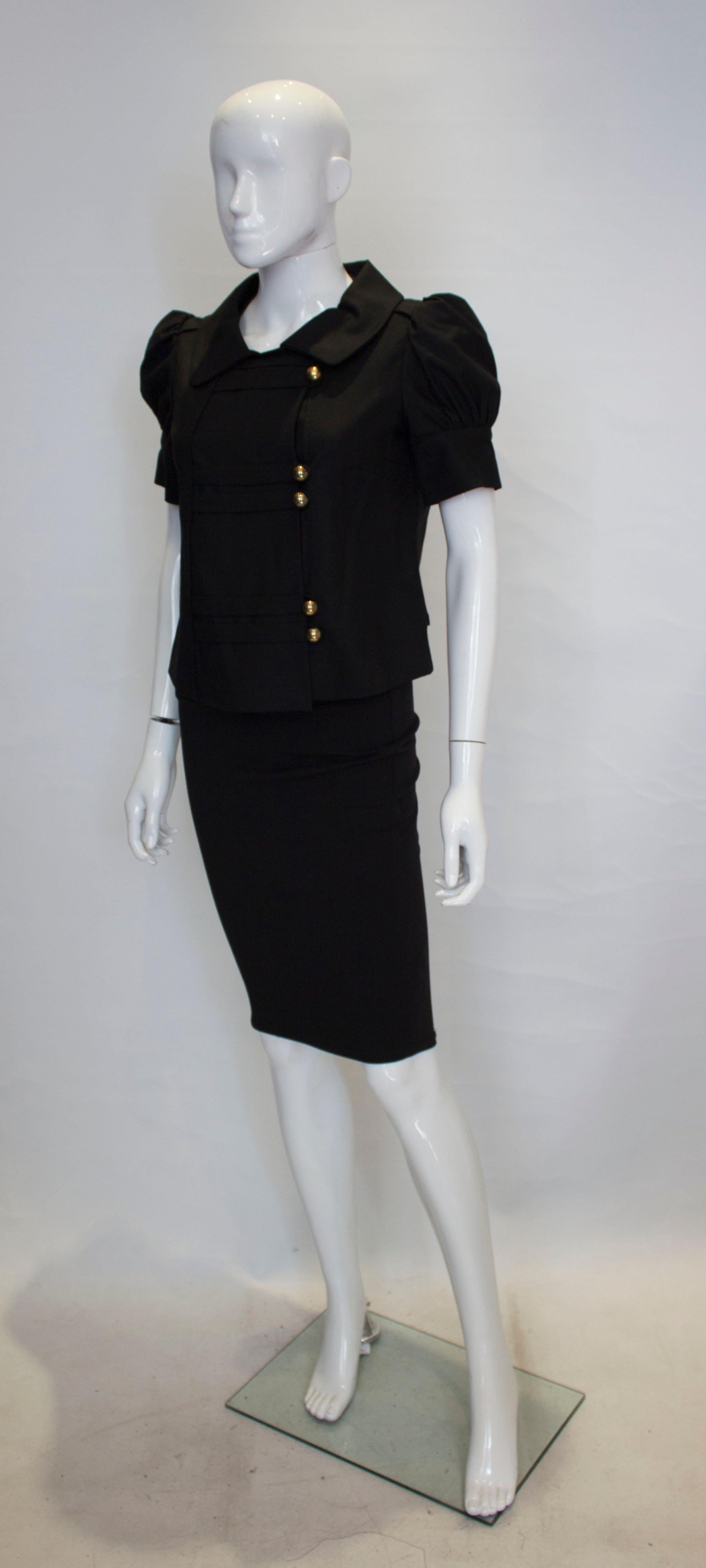 Black Couture Couture Short Sleave Jacket For Sale