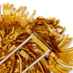 Couture David Webb 18 Karat Yellow Gold Ruby Flower Pin/Pendant