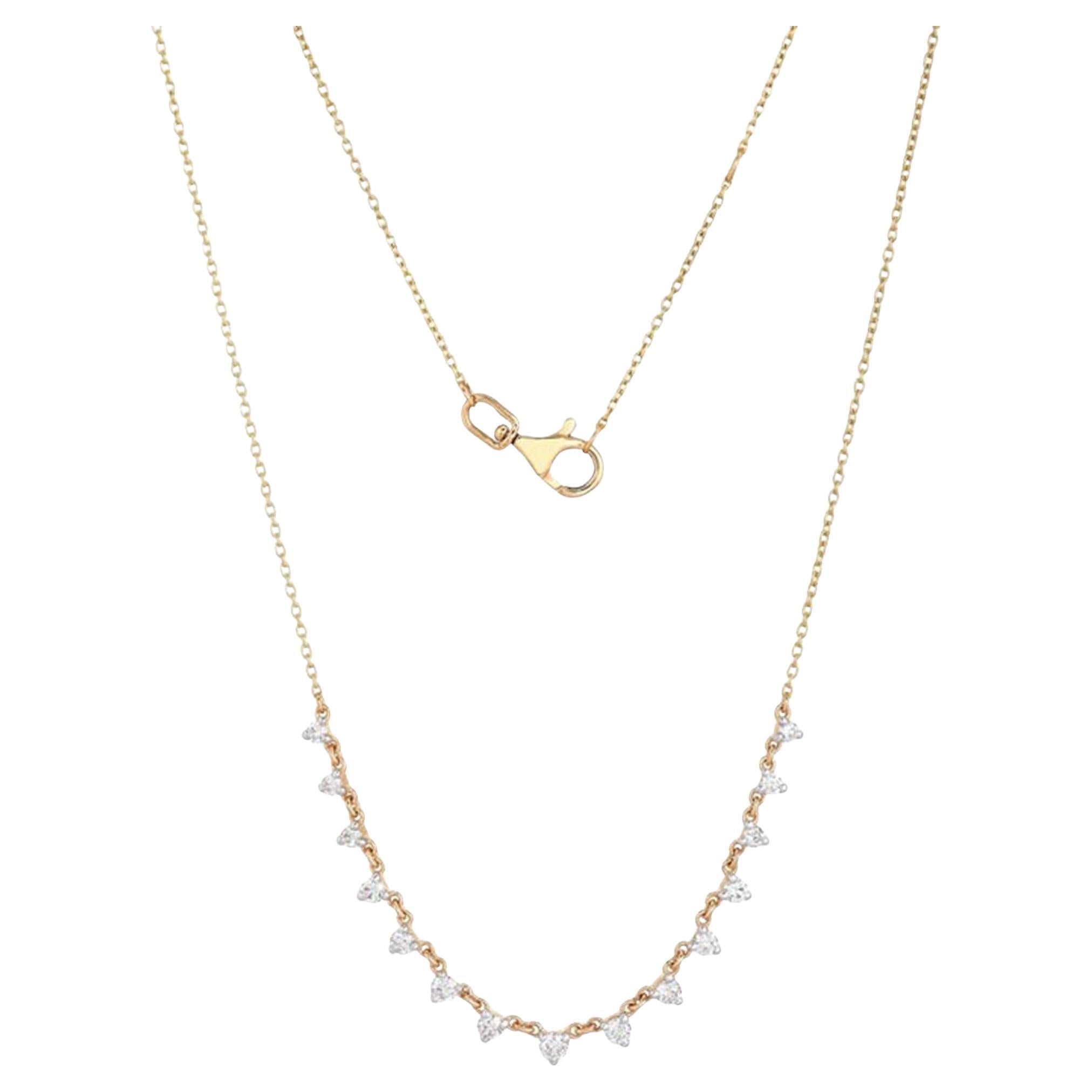 Collar de oro amarillo de 14K «Diamond Couture» con eslabones, de 0,55 ct en venta