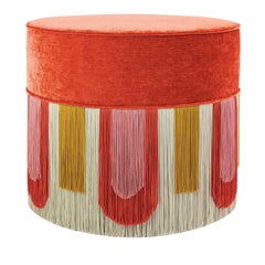 Otomana Couture Geométrica Deco Naranja
