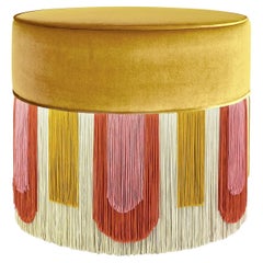 Pouf geometrico Couture Decò giallo
