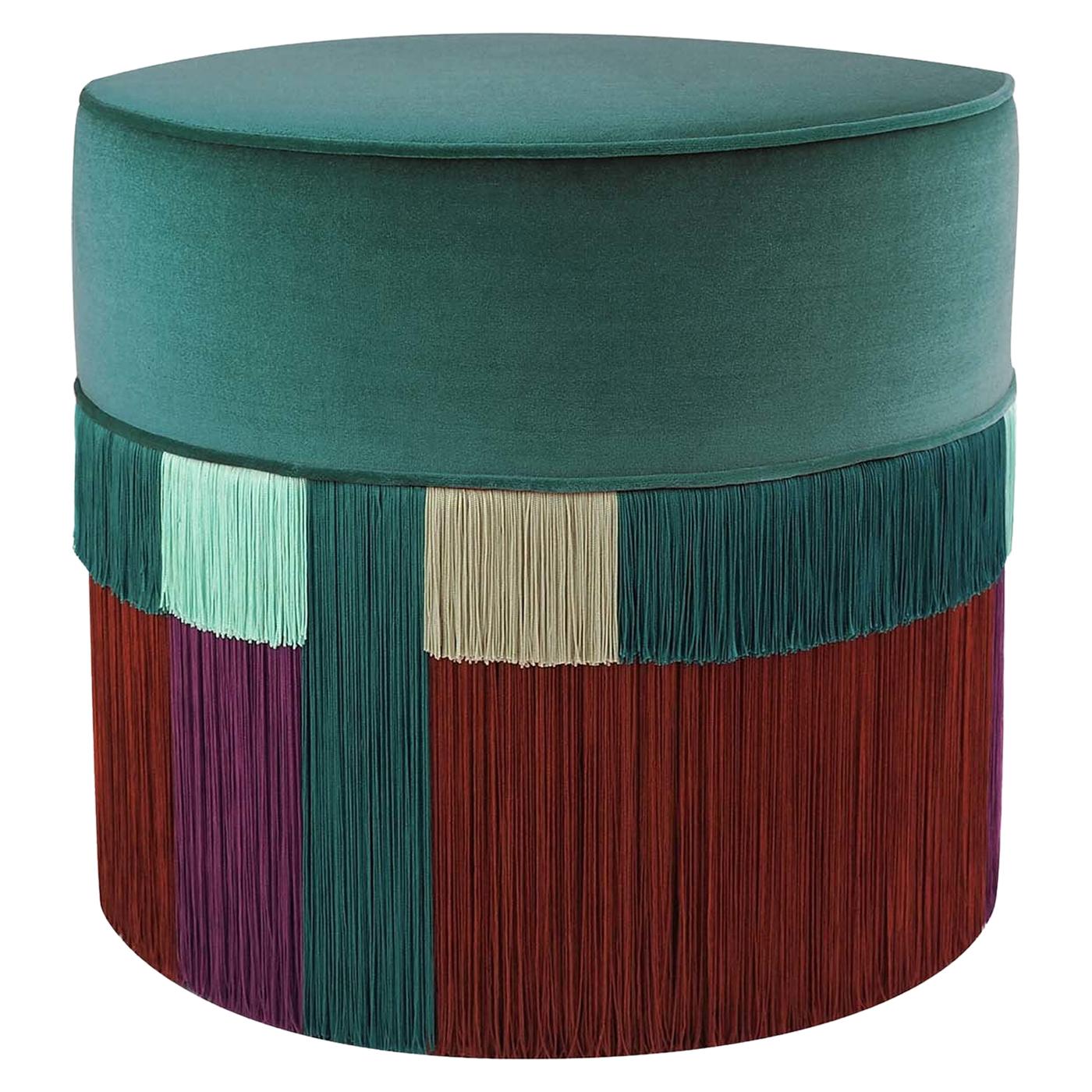 Couture Geometric Wien Green Ottoman For Sale