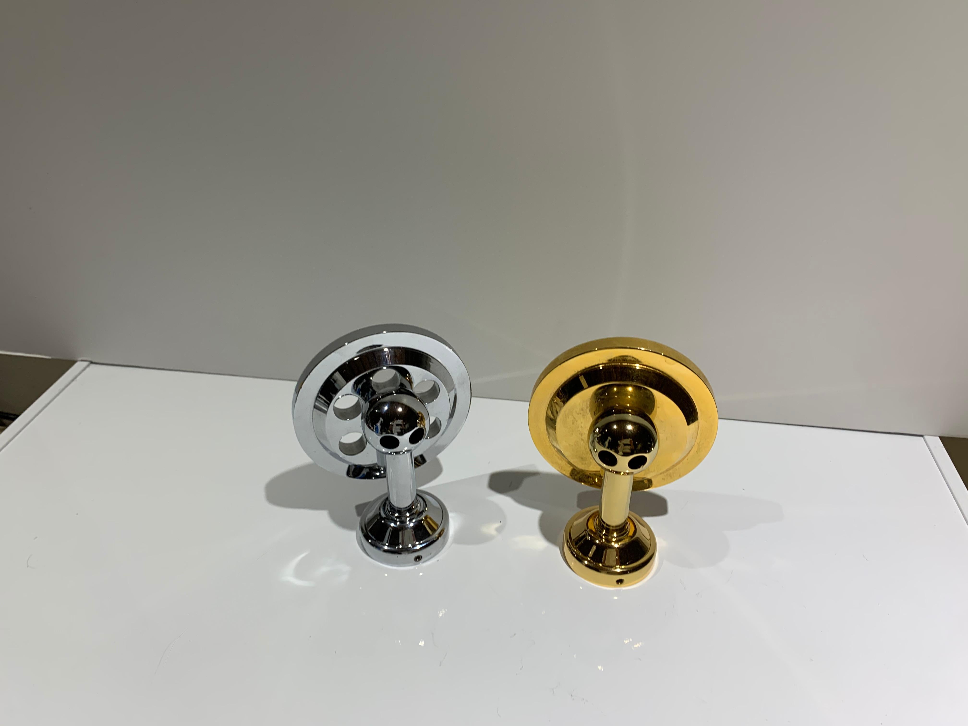 Français Porte-savon et porte-brosse à dents Couture en bronze moulé doré et chromé, Serdaneli Paris en vente