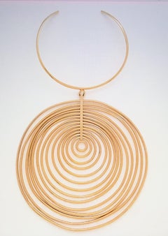 Couture RobertGoosens 1969-1971 MadameGres Choker aus gehämmertem Bergkristall mit gehämmertem Draht