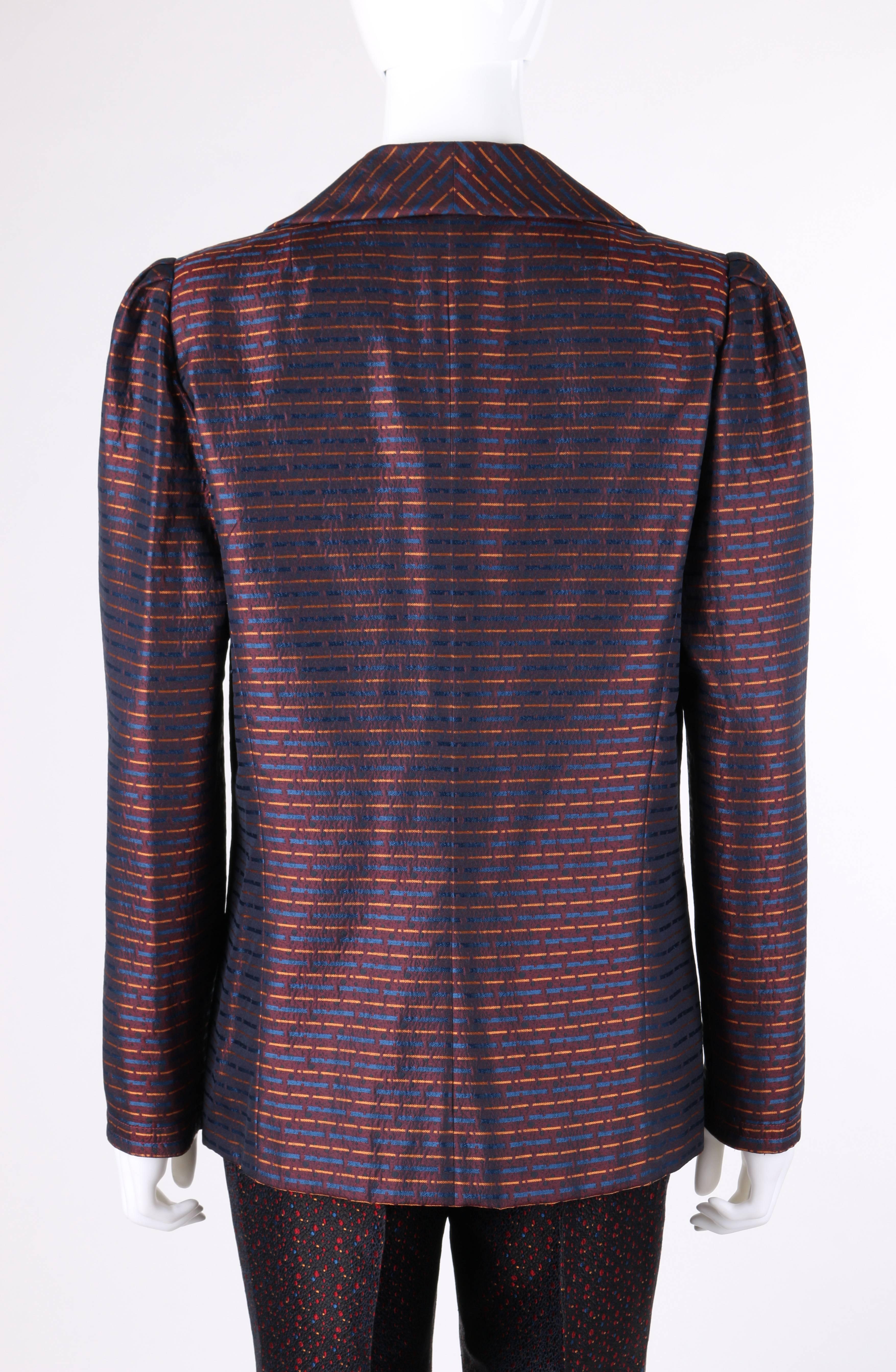 Couture IRENE GALITZINE c.1960's Dreiteiliger Anzug aus Seidenbrokat, Blazer mit Gürtel im Zustand „Gut“ im Angebot in Thiensville, WI