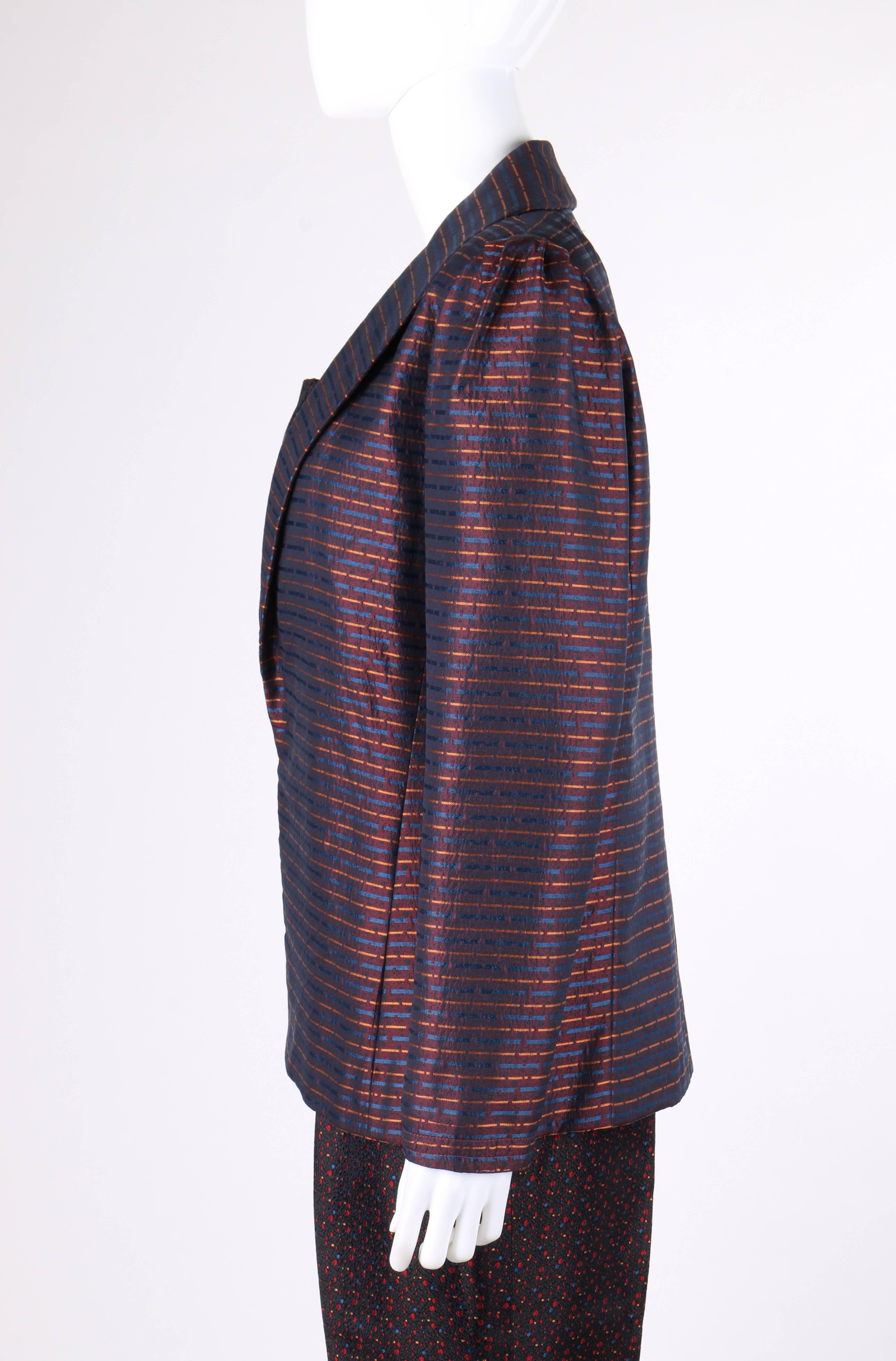 Couture IRENE GALITZINE c.1960's Dreiteiliger Anzug aus Seidenbrokat, Blazer mit Gürtel Damen im Angebot