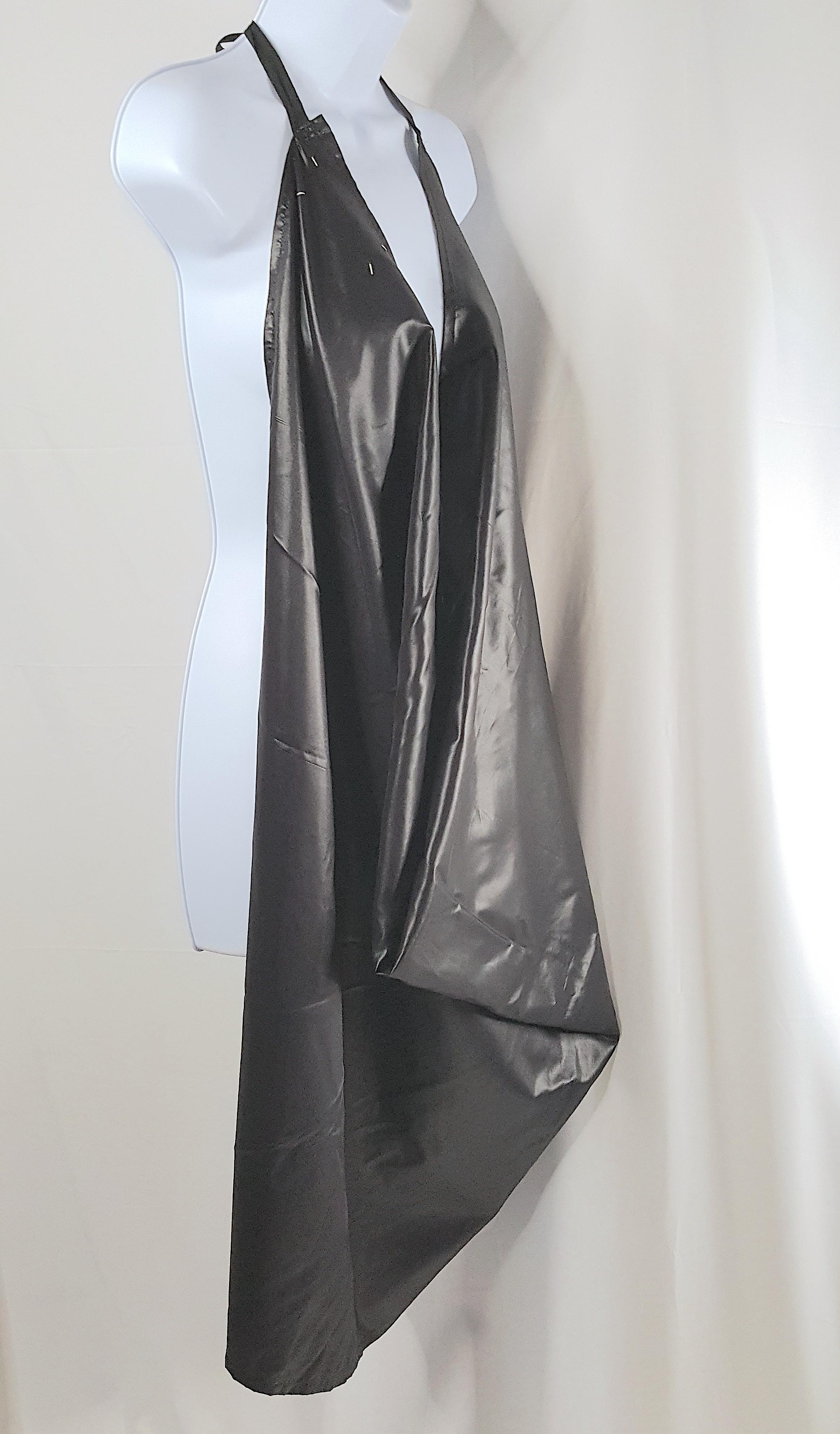Couture MartinMargiela 1997 Draped Convertible Vest Skirt Cape Black Tyvek Dress In Good Condition In Chicago, IL