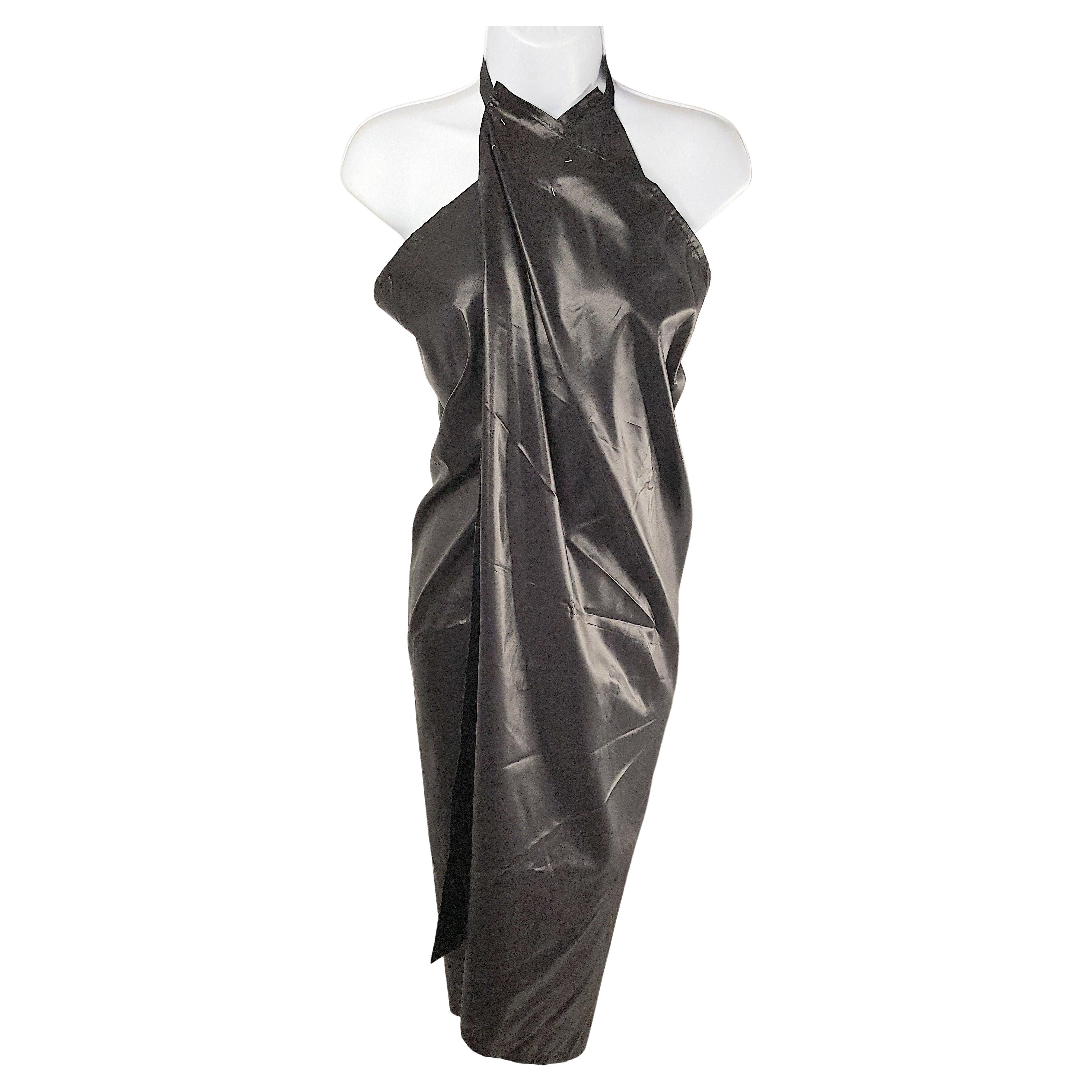 Couture MartinMargiela 1997 Draped Convertible Vest Skirt Cape Black Tyvek Dress 3
