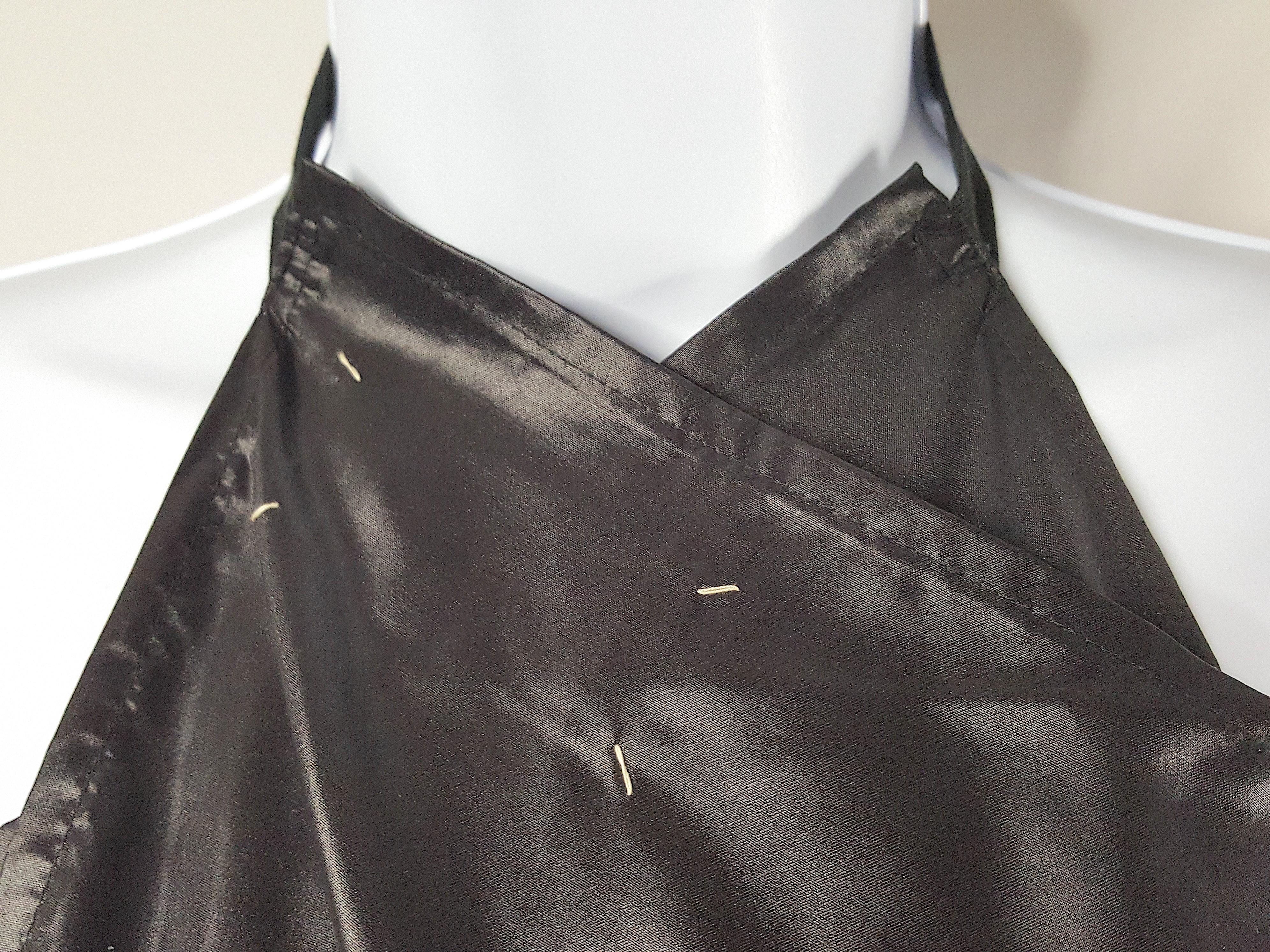 Couture MartinMargiela 1997 Draped Convertible Vest Skirt Cape Black Tyvek Dress 4