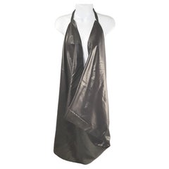 Couture MartinMargiela 1997 Draped Convertible Vest Skirt Cape Black Tyvek Dress