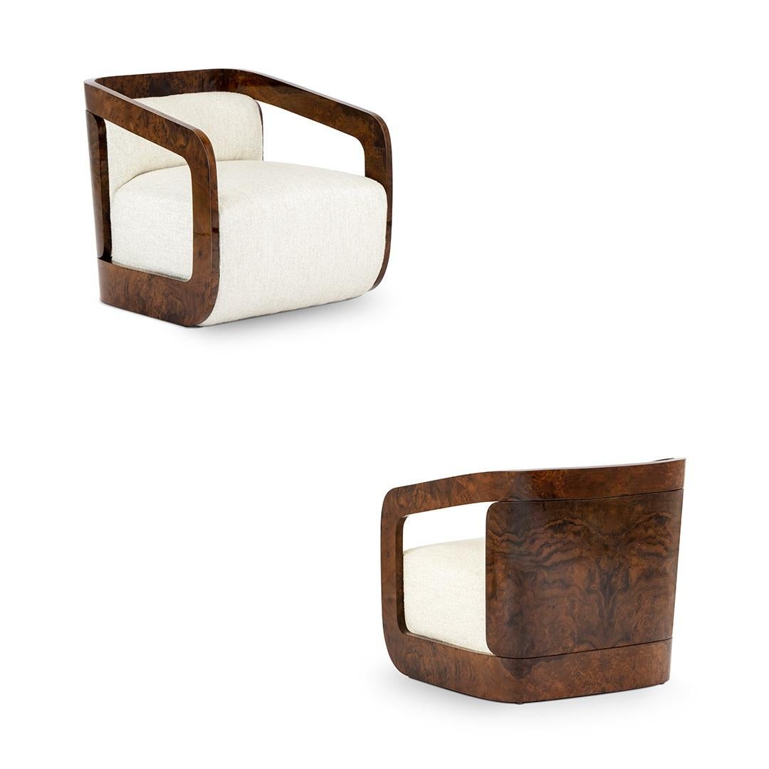 Modern Couture Maximalism Style Armchair Offered In COM w/ Lacquered Frame-Jose' Castro For Sale