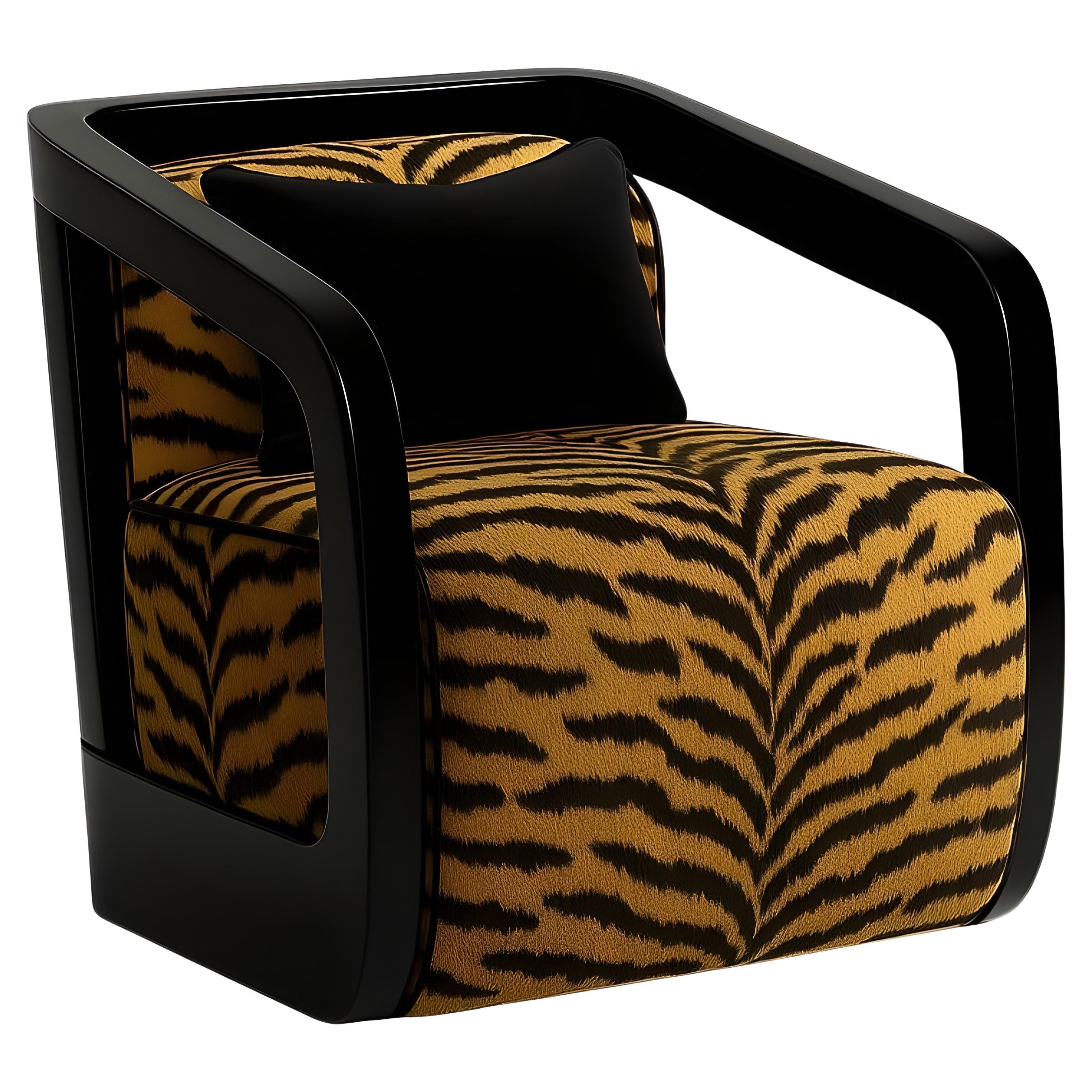 Couture Maximalism Style Armchair Offered In COM w/ Lacquered Frame-Jose' Castro For Sale