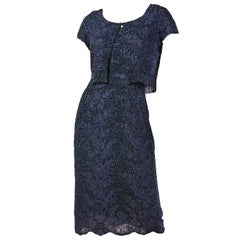 Couture Mingolini Gugenheim Vintage Beaded Dress+ Jacket