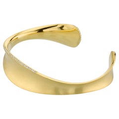 0.46 Carat Diamond Sculptural Contemporary Couture 18K Gold Cuff Bracelet