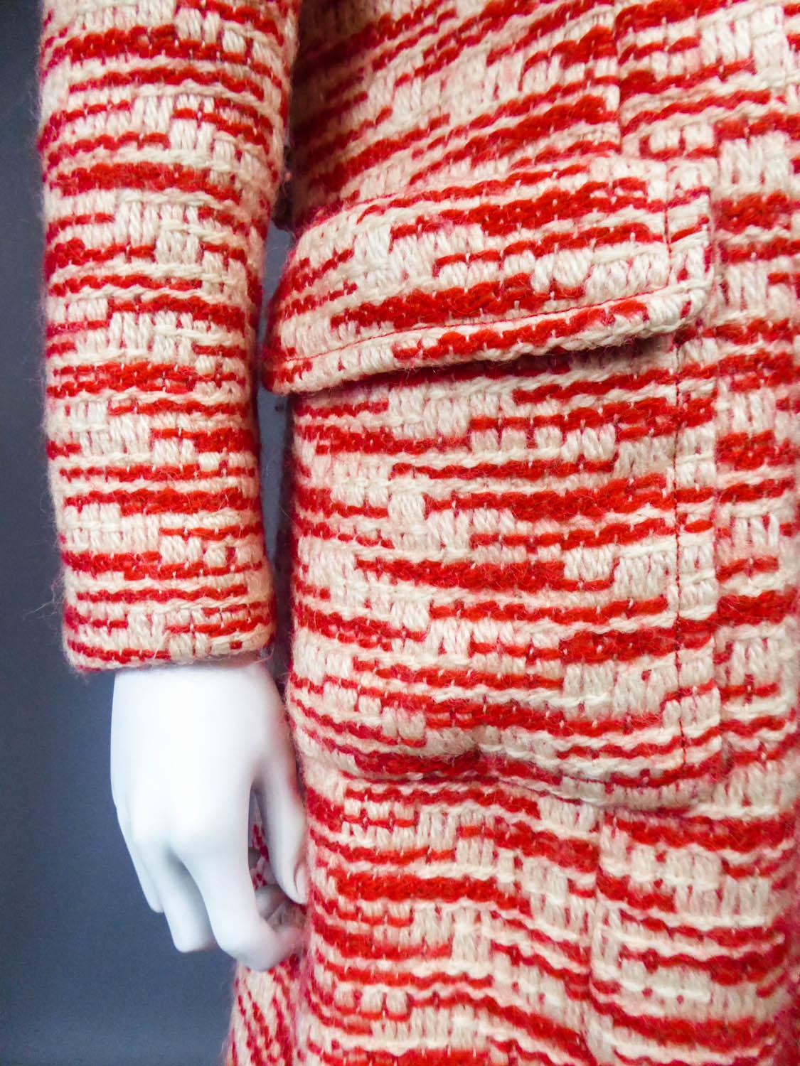 A Pierre Balmain Couture Chiné Knitted Coat Circa 1970 6