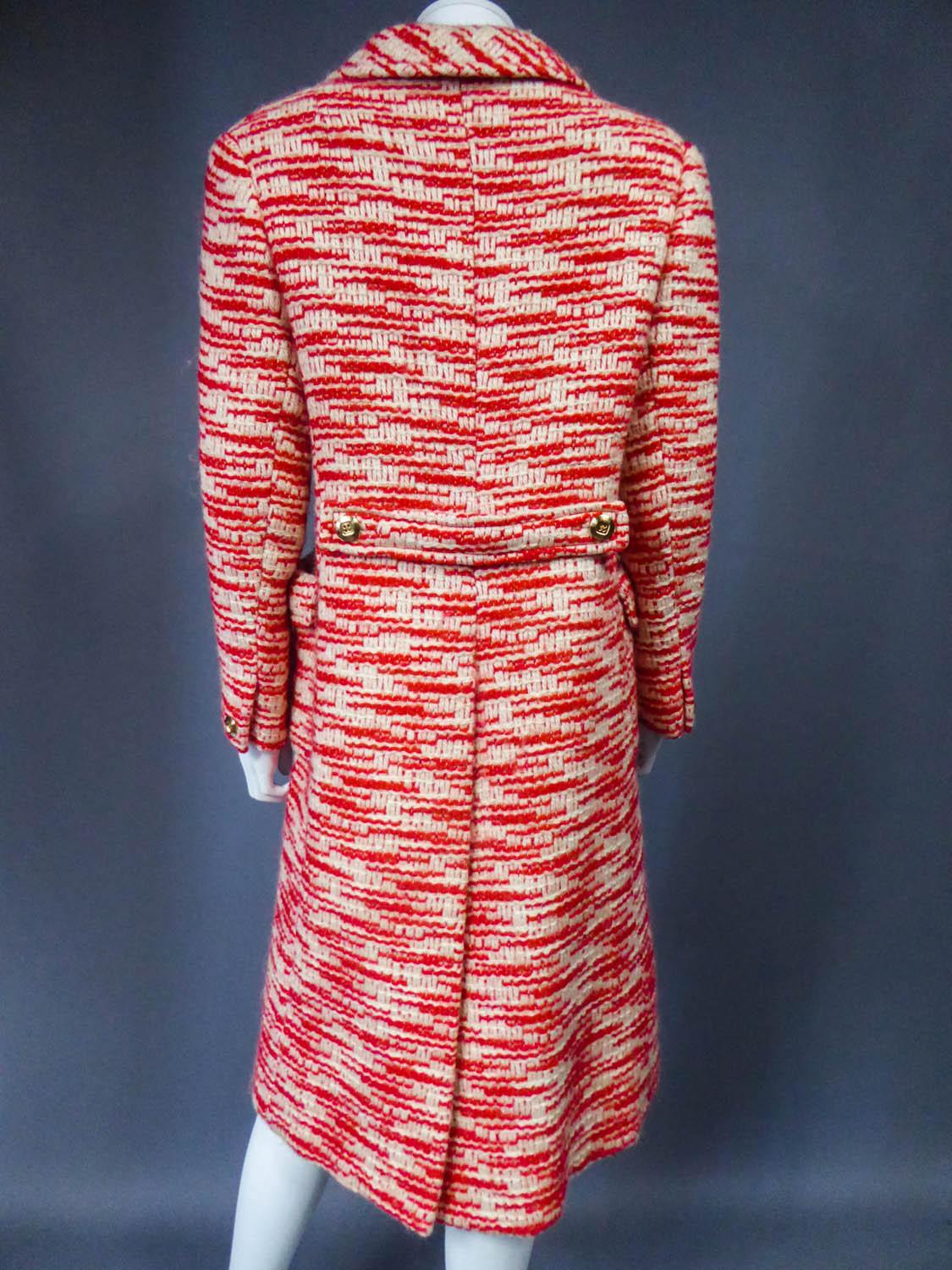 A Pierre Balmain Couture Chiné Knitted Coat Circa 1970 8
