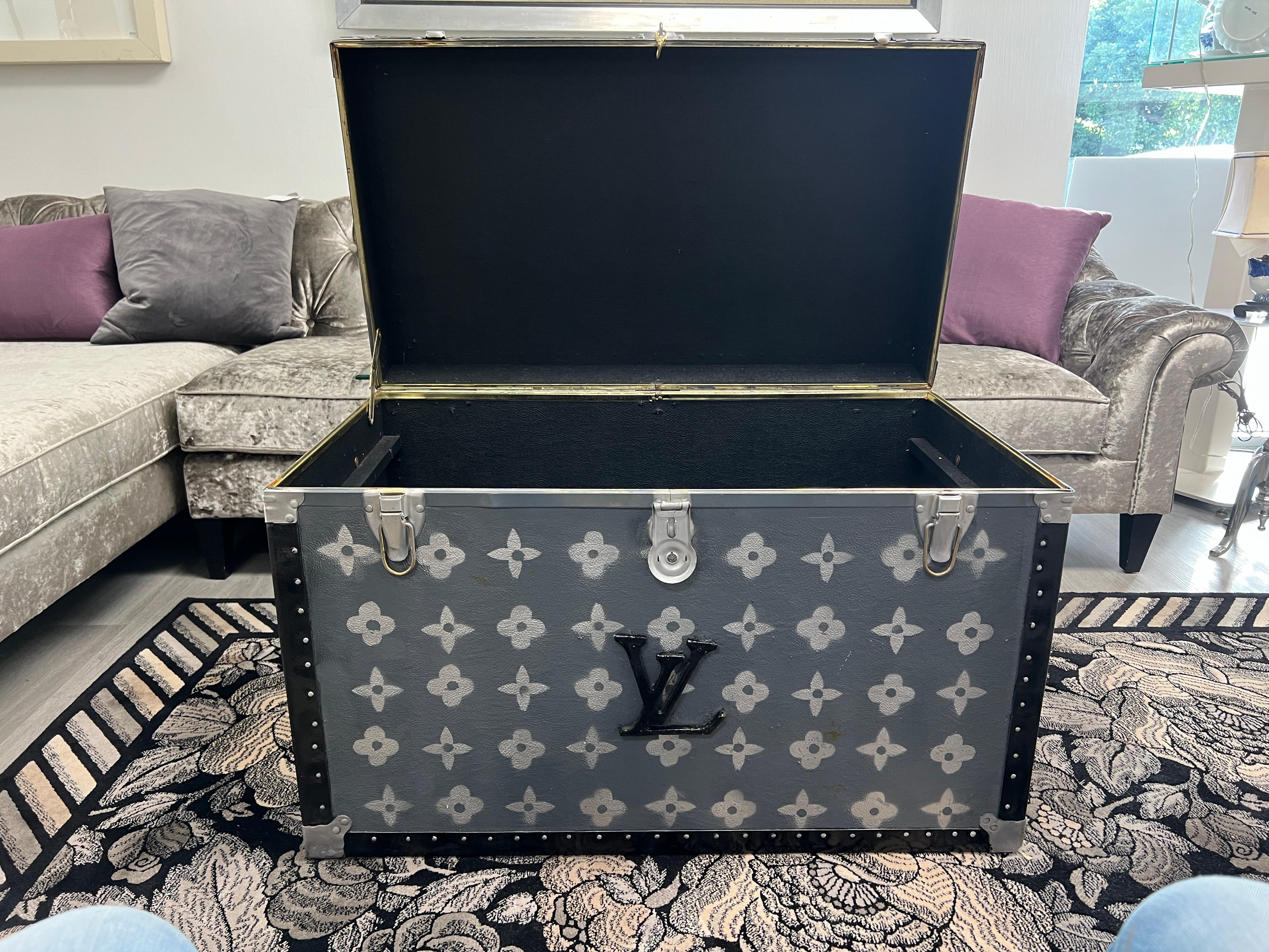 American Couture Pop Art Coffee Table -  Louis Vuitton-Inspired Trunk For Sale