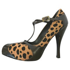 Couture Roger Vivier Paris mid-2000s Strappy Stiletto Leather&CoarseHair Pumps