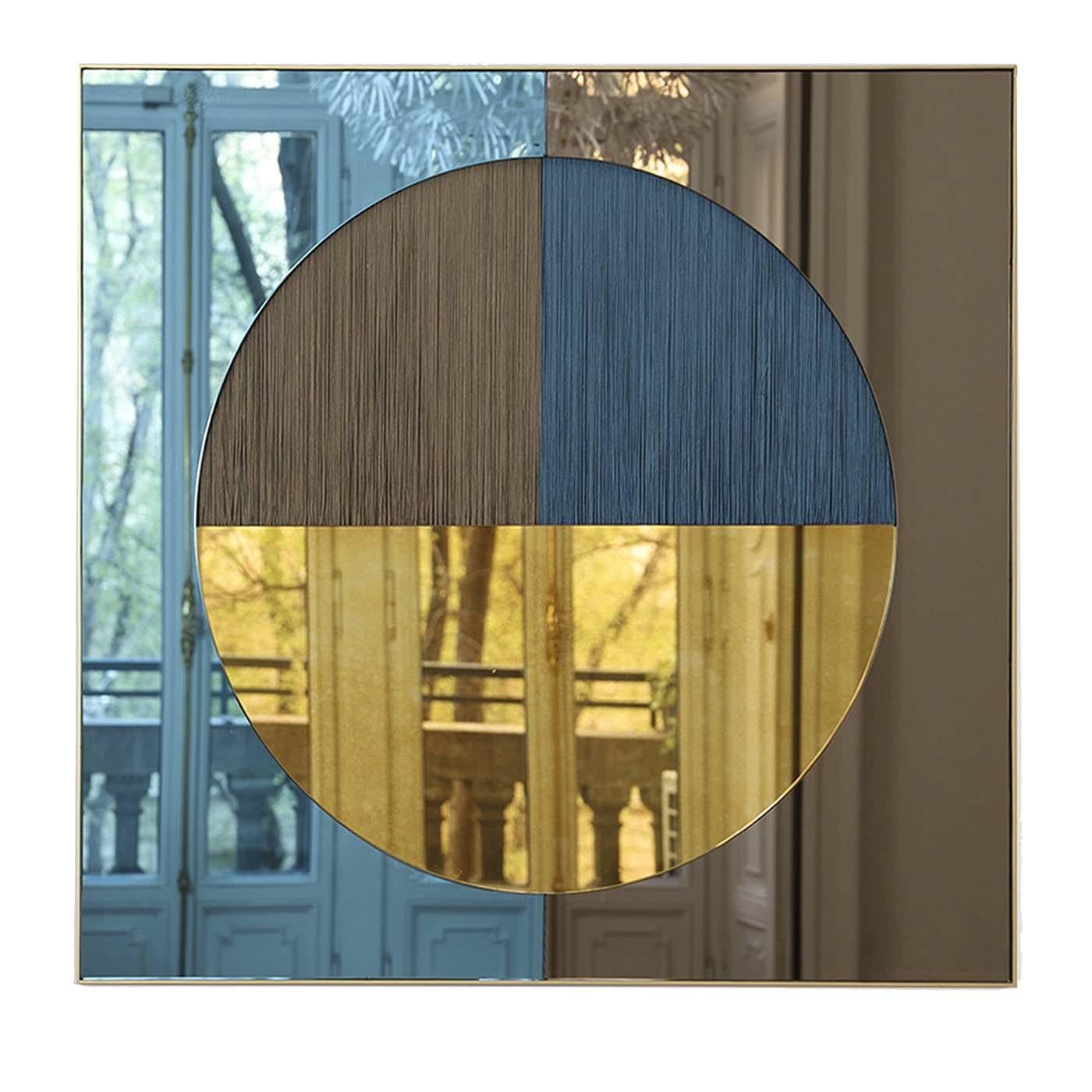 Part of the Couture collection, made up of striking and eclectic pieces for the modern home, this mirror will be an eye-catching addition to an entryway, living room, or bedroom. Its round Silhouette is supported by a metal frame with a brass