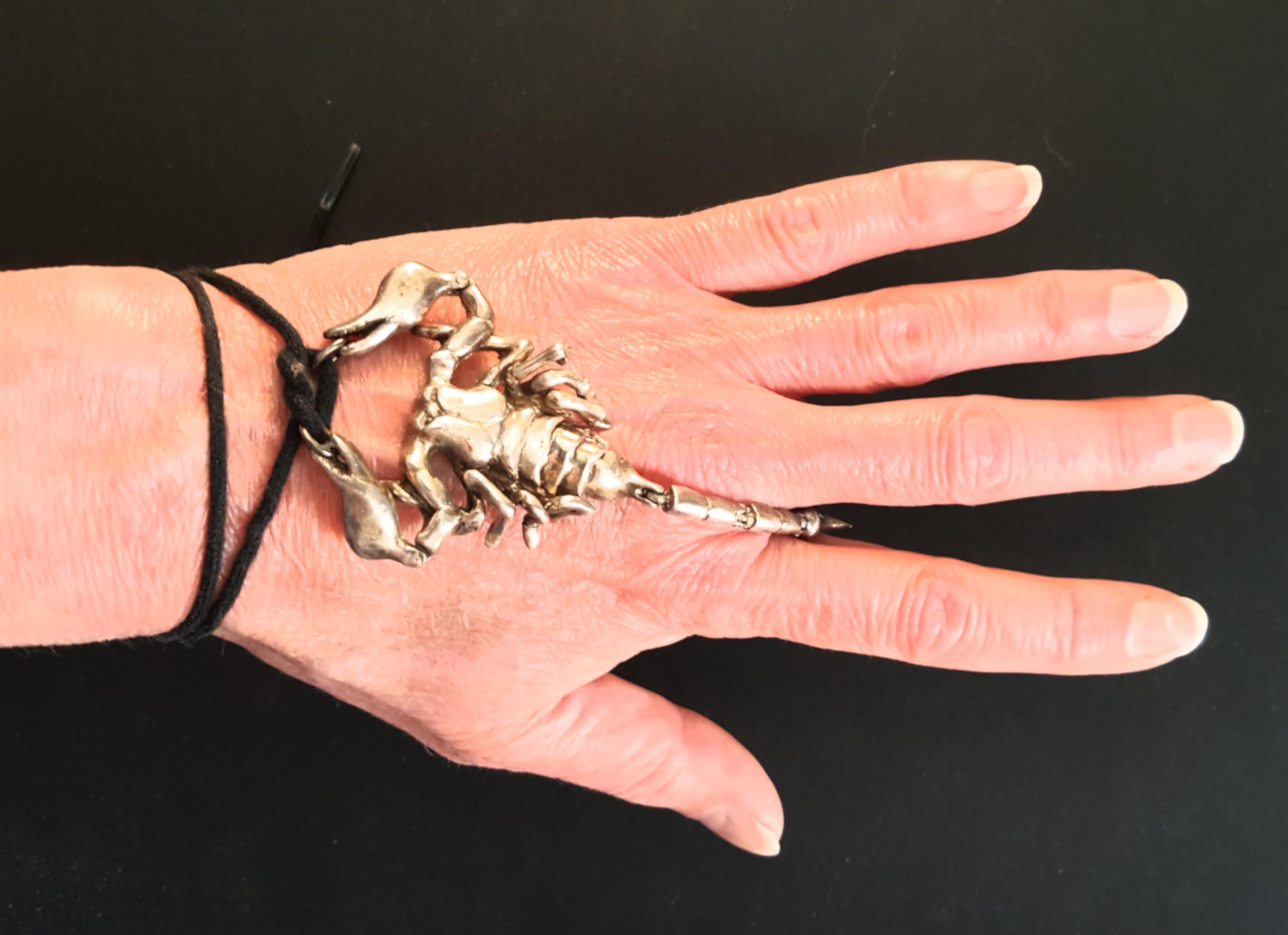 Couture Scorpio Italian 2002 Rare Kinetic Sterling Convertible Bracelet Pendant 1