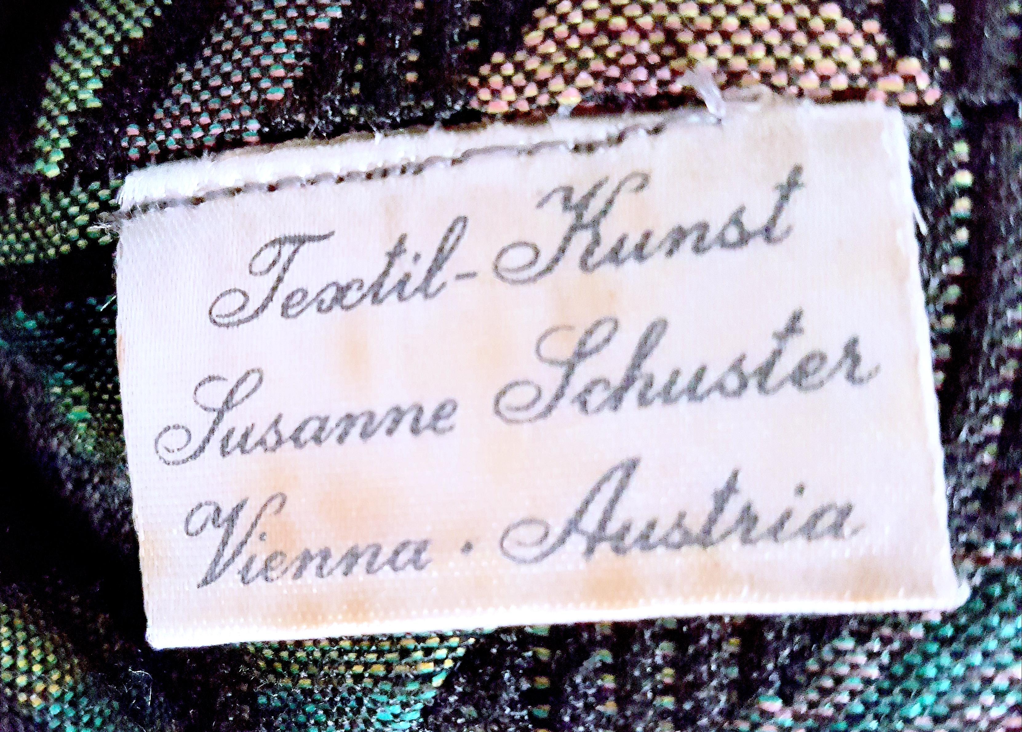 Couture TextileArt Vienna Austria ArtistSigned Vintage Brocade&Silk TeddyBearToy For Sale 3