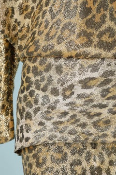 Couture tunique and trouser ensemble in leopard lurex Givenchy F.W 1969 Numbered
