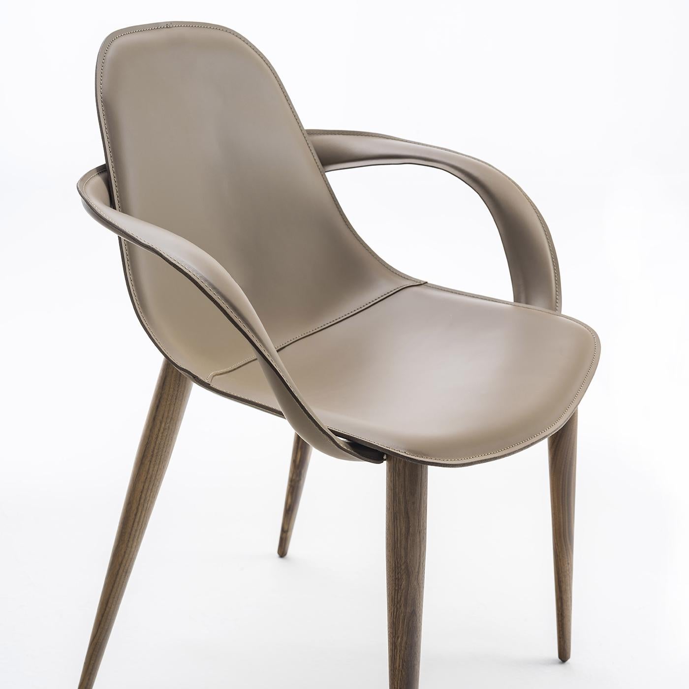 Modern Couture Wooden-Legged Chair by Stefano Bigi For Sale