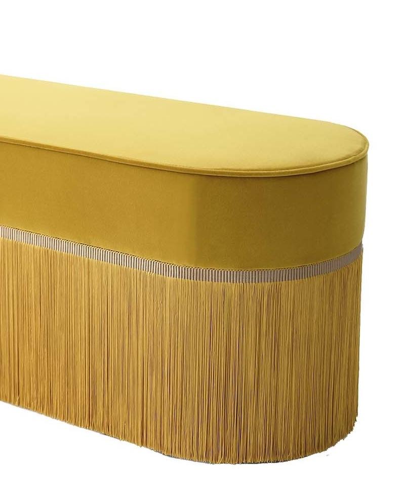 Italian Couture Yellow Bench by Lorenza Bozzoli Design For Sale
