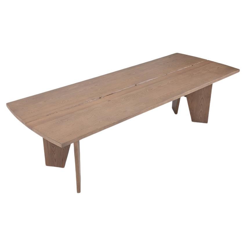 Cove 110" Dining Table with butterfly joint and solid wood planks For Sale