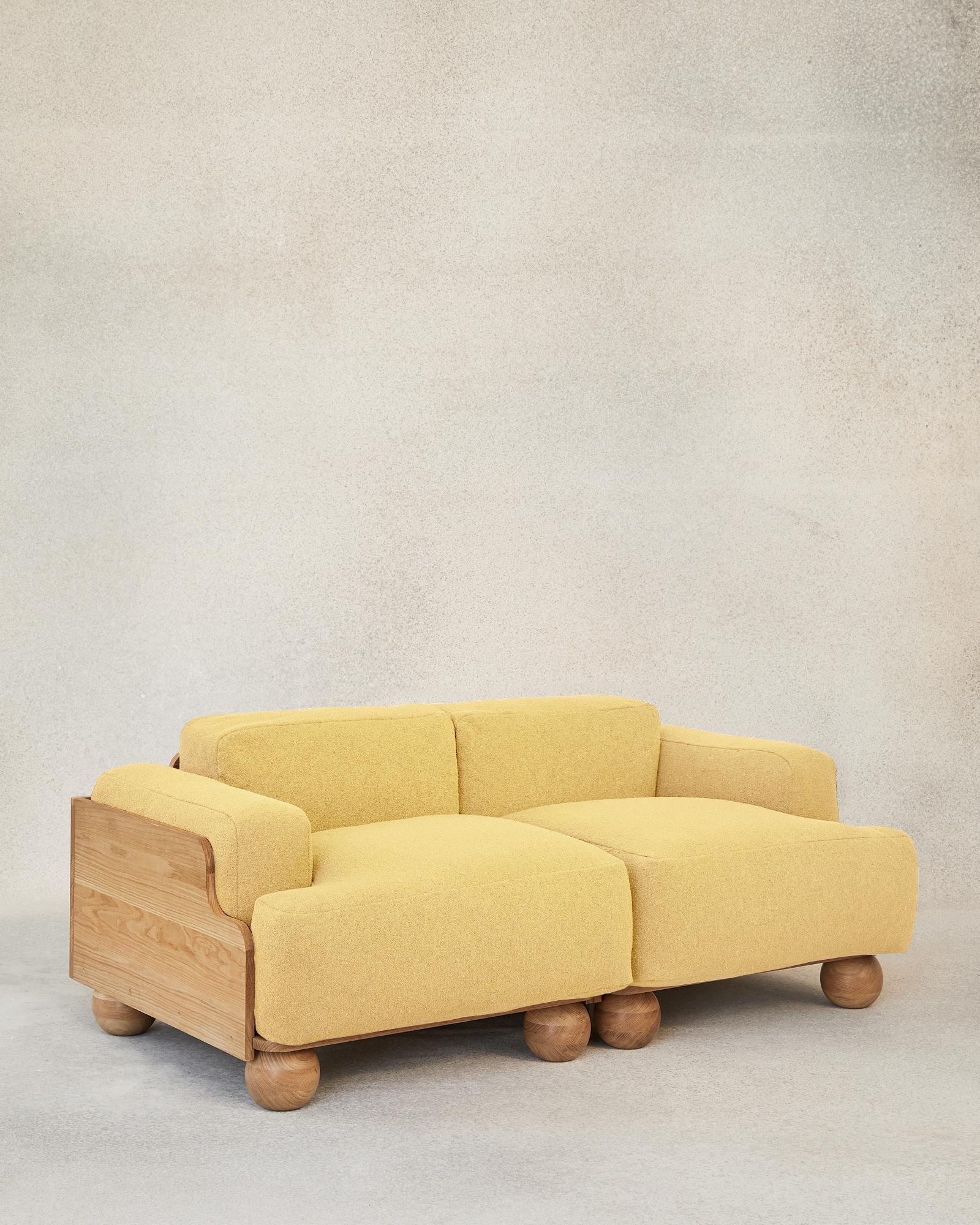 The Cove Sofa’s adapts to any interior environment and beckons to be sat in all day. The modular design allows versatile combinations and lengths of two-, three- or more seaters with or without arms. 

Expanses of sculptural solid oak encase the