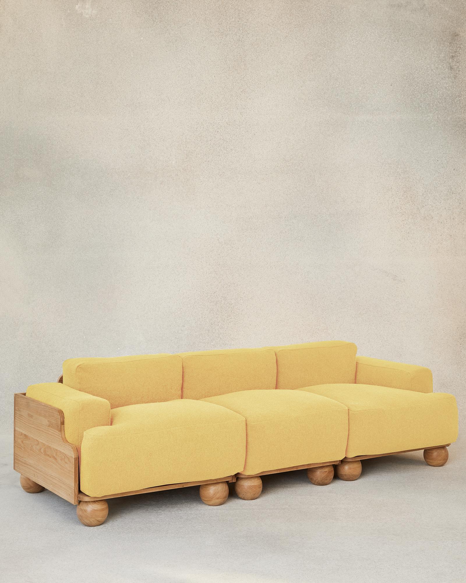 The Cove sofa’s adapts to any interior environment and beckons to be sat in all day. The modular design allows versatile combinations and lengths of two-, three- or more seaters with or without arms. 

Expanses of sculptural solid oak encase the