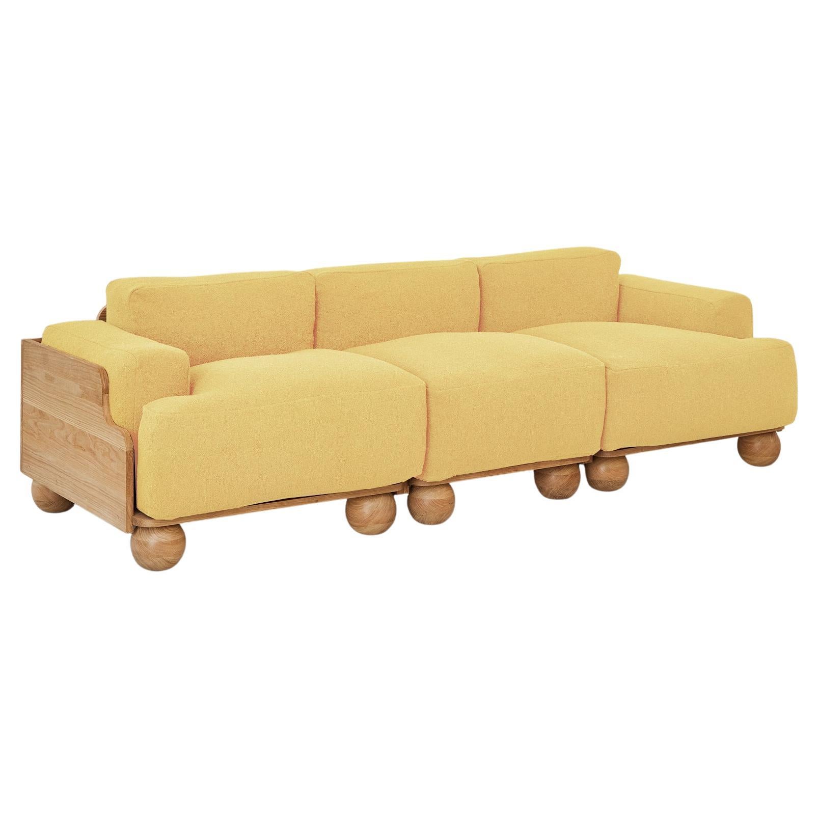 Cove 3.5 Seater Sofa in Straw Yellow