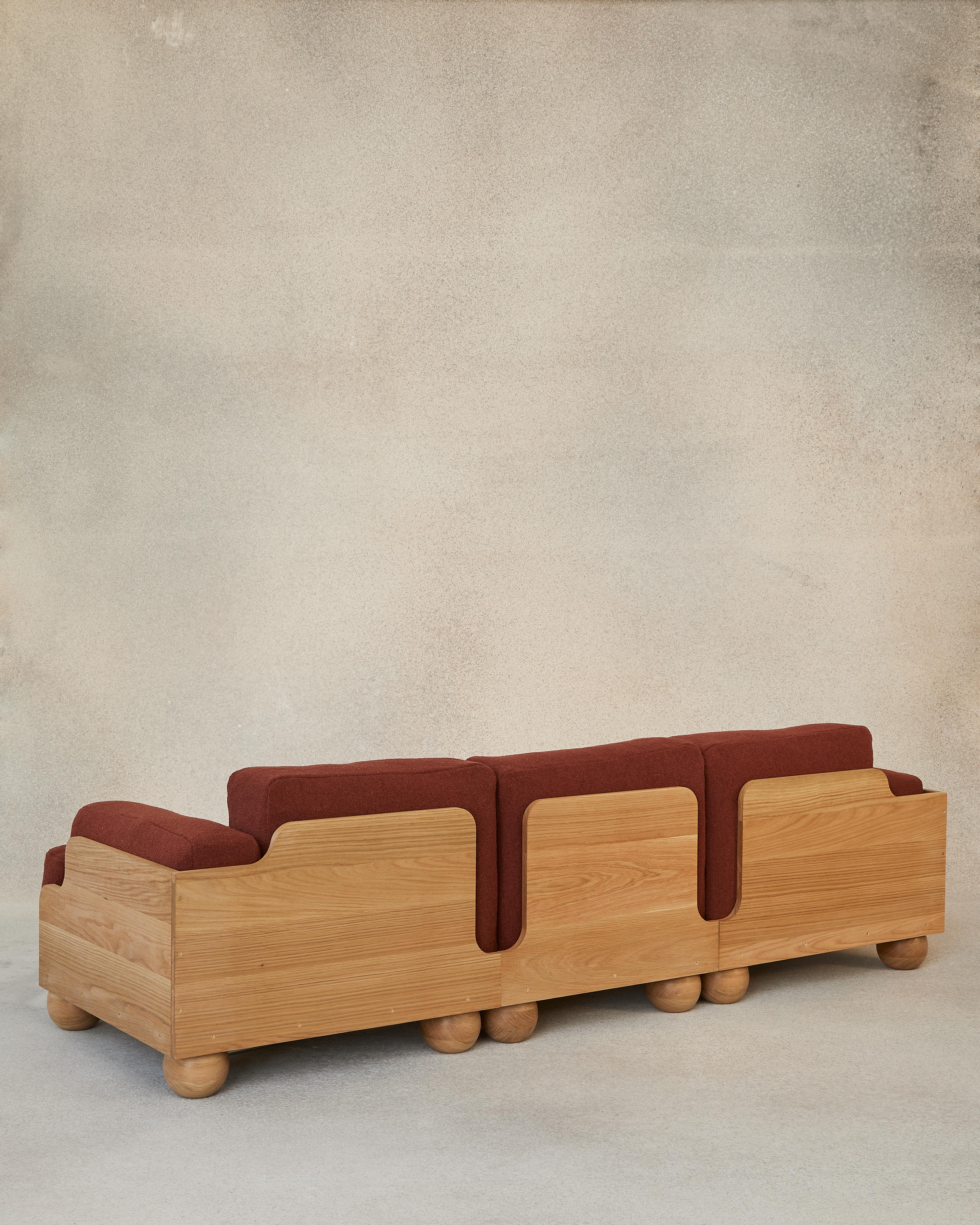 Cove 3,5 Seater-Sofa aus Terrakotta in Rot (Moderne) im Angebot