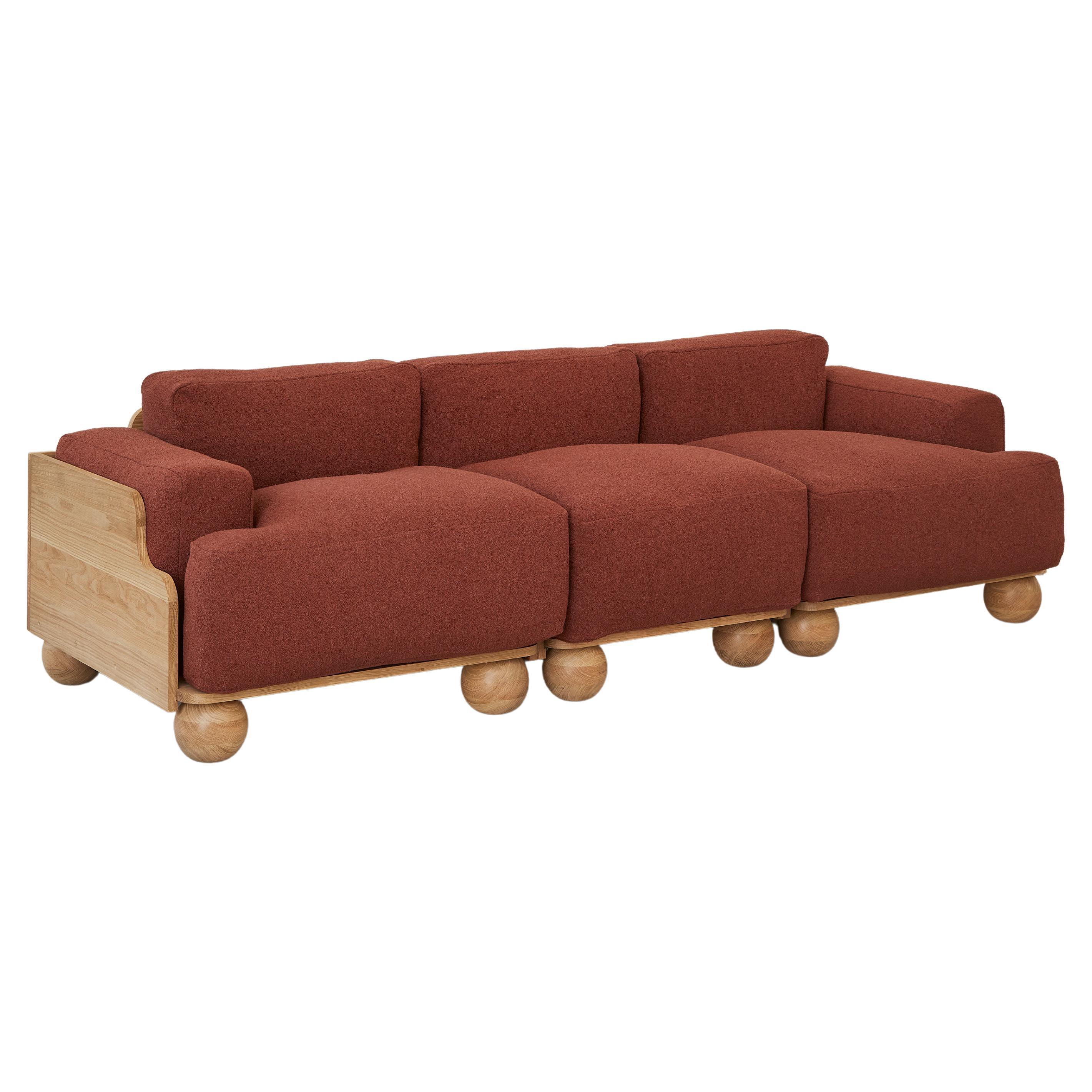 Cove 3.5 Seater Sofa in Terracotta Red